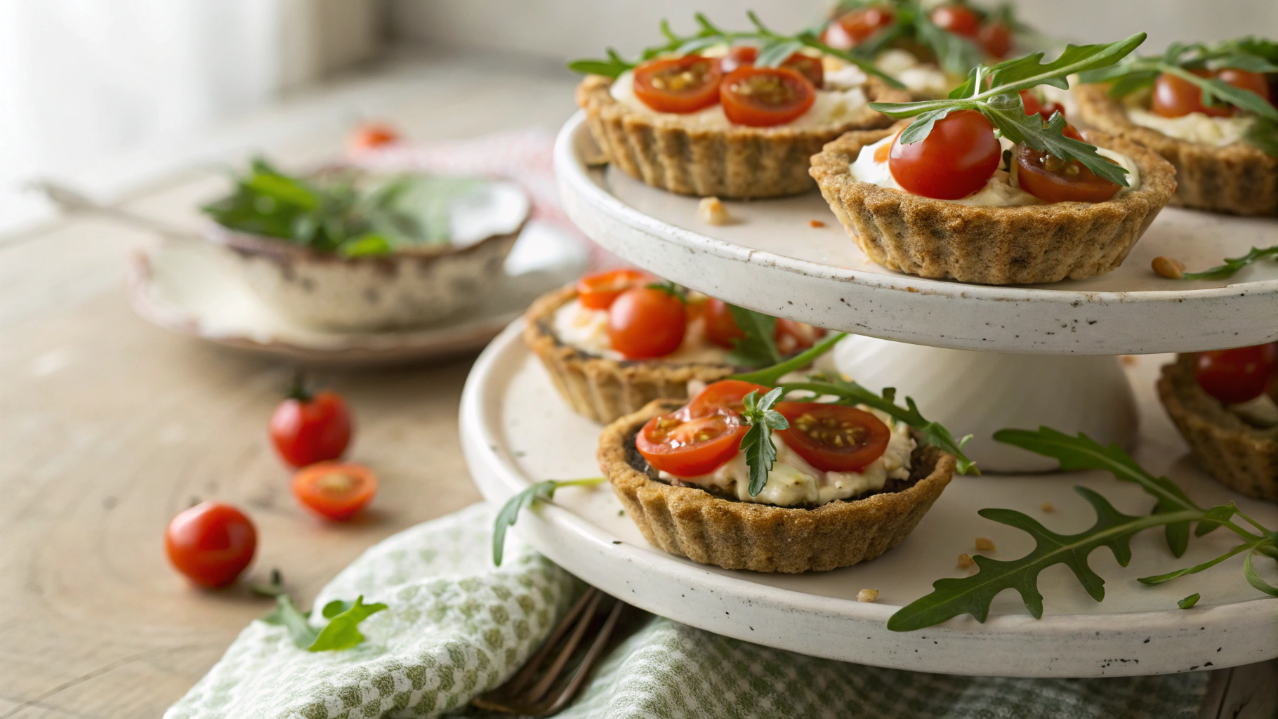 Keto Tea Party Cheese and Tomato Tartlets