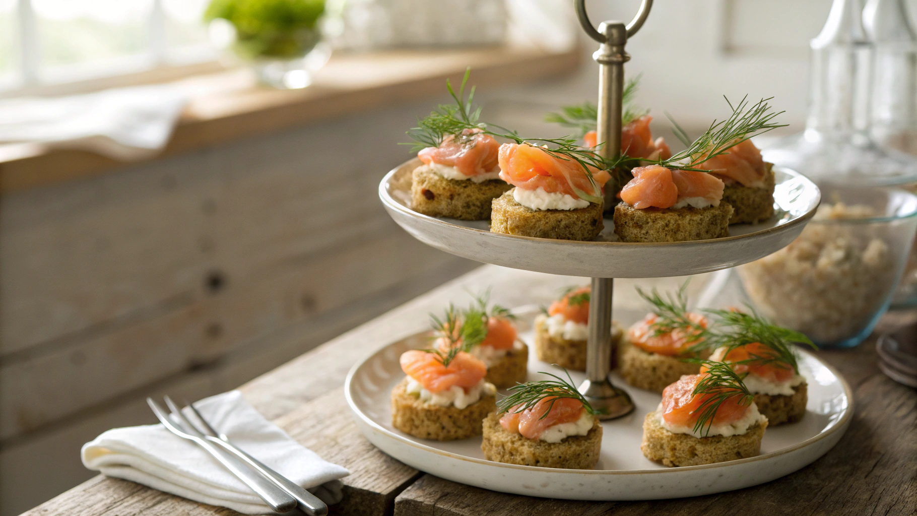 Keto Tea Party Salmon Croquette Canapes