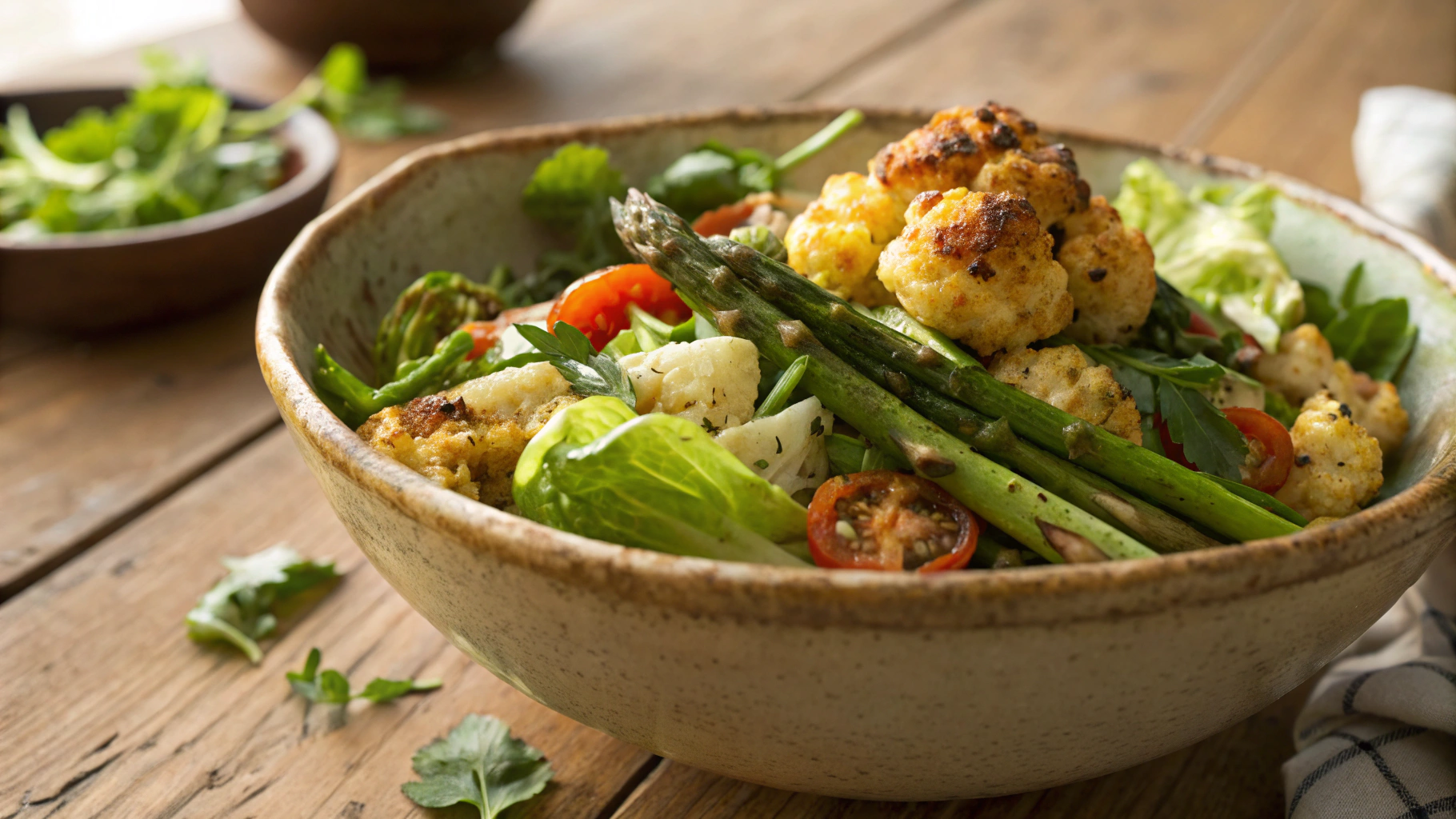 Keto Thai Roasted Cauliflower Salad