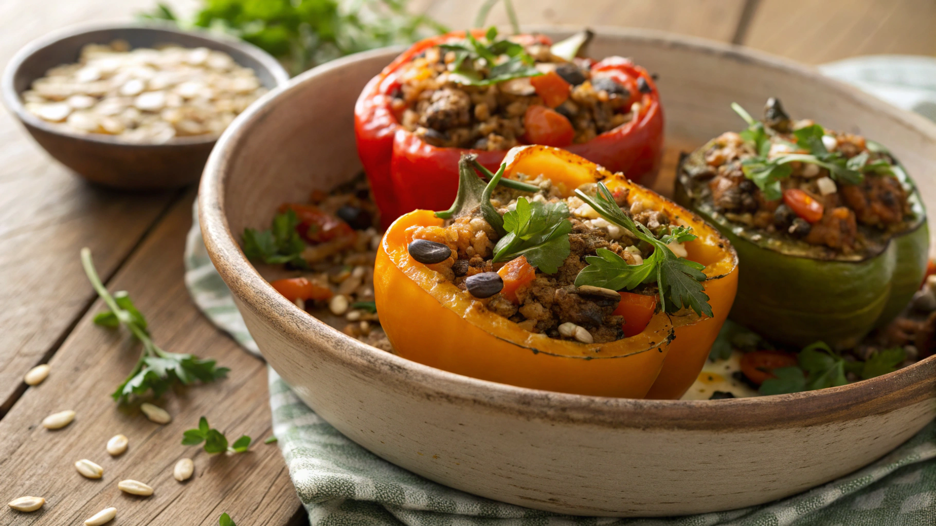 Low Carb Thanksgiving Crockpot Stuffed Peppers