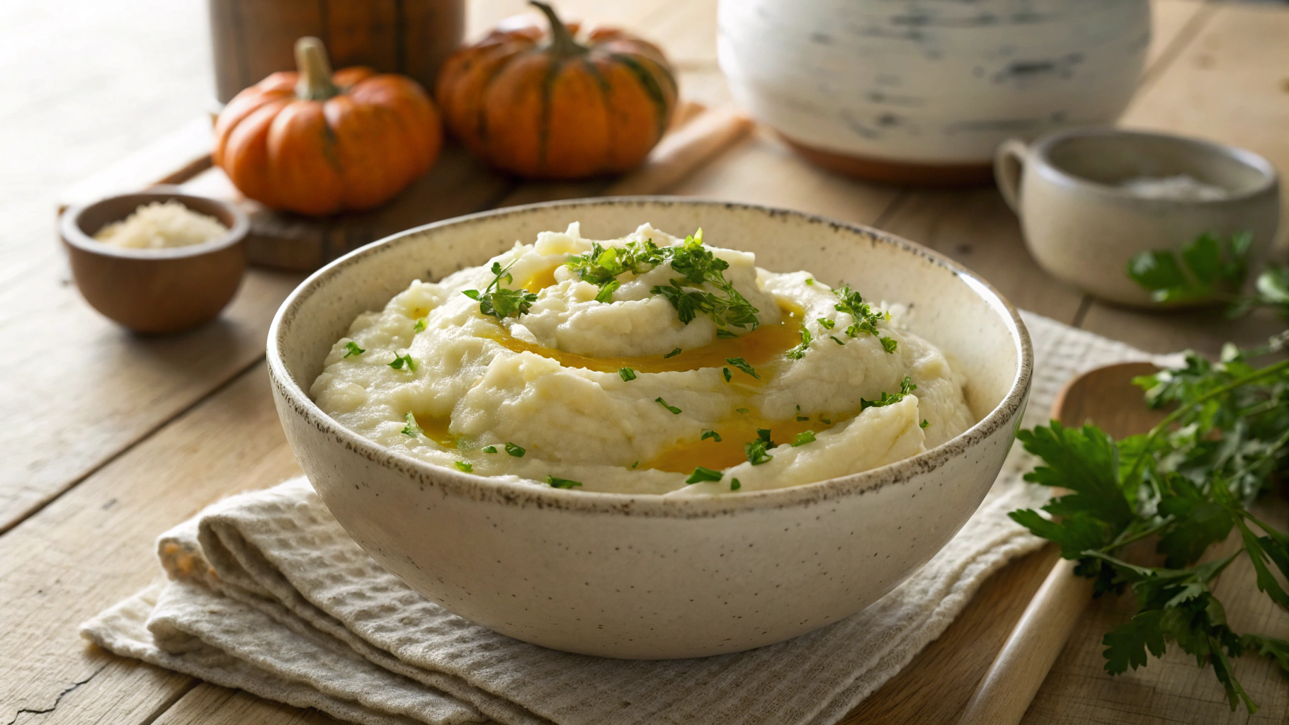 Keto Thanksgiving Mashed Cauliflower