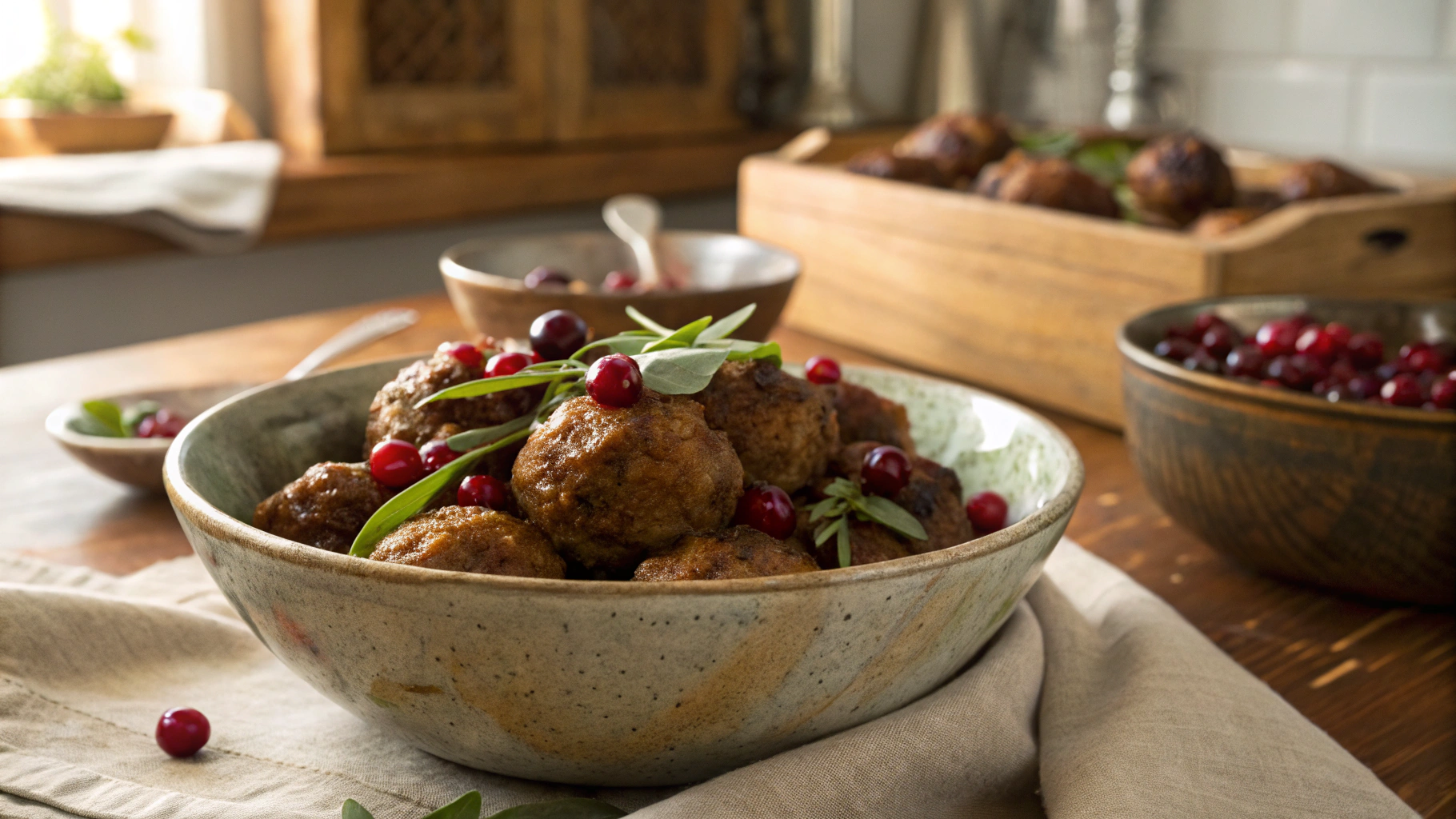 Keto Thanksgiving Turkey and Cranberry Meatballs