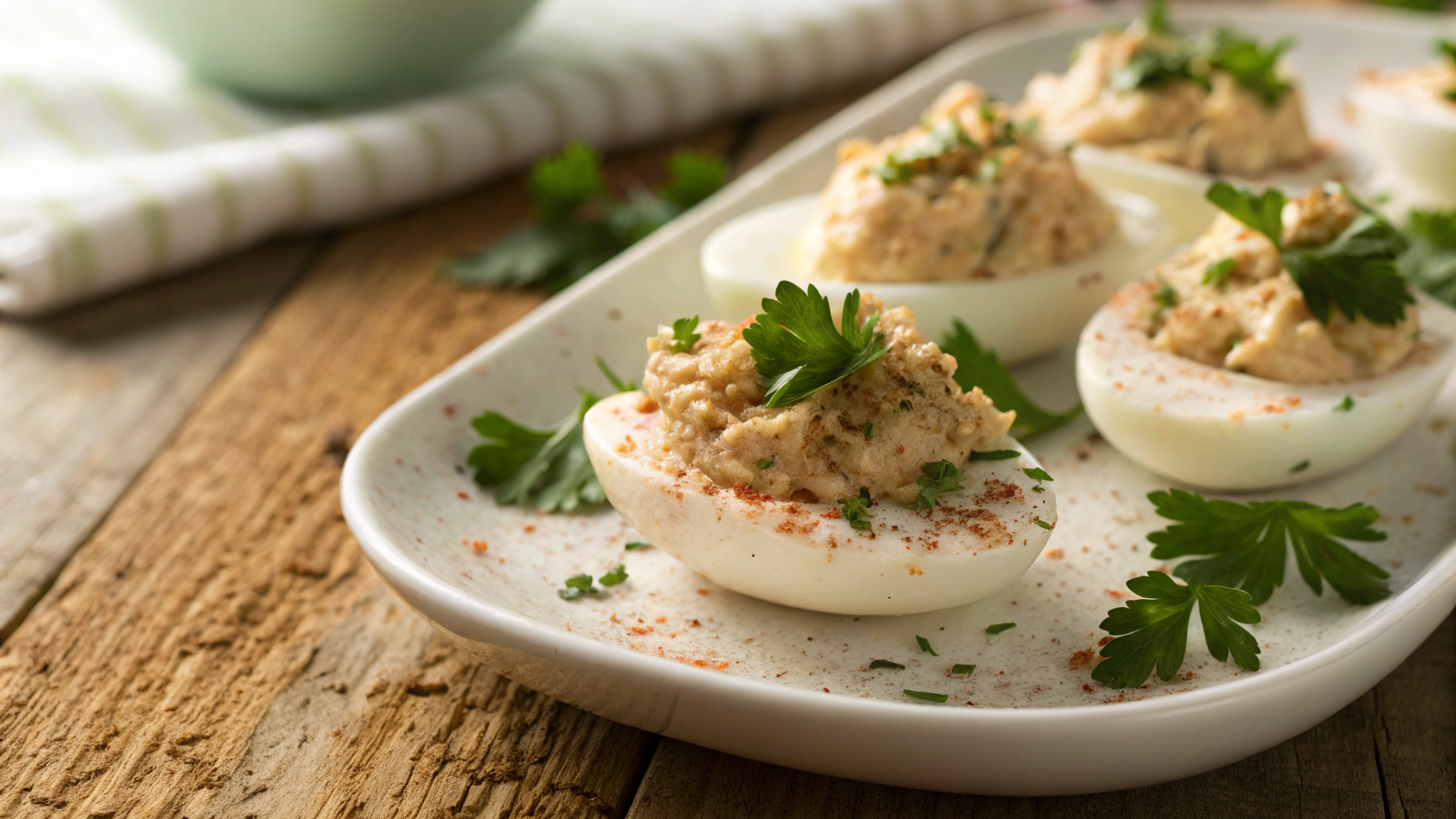 Keto Tuna Deviled Eggs