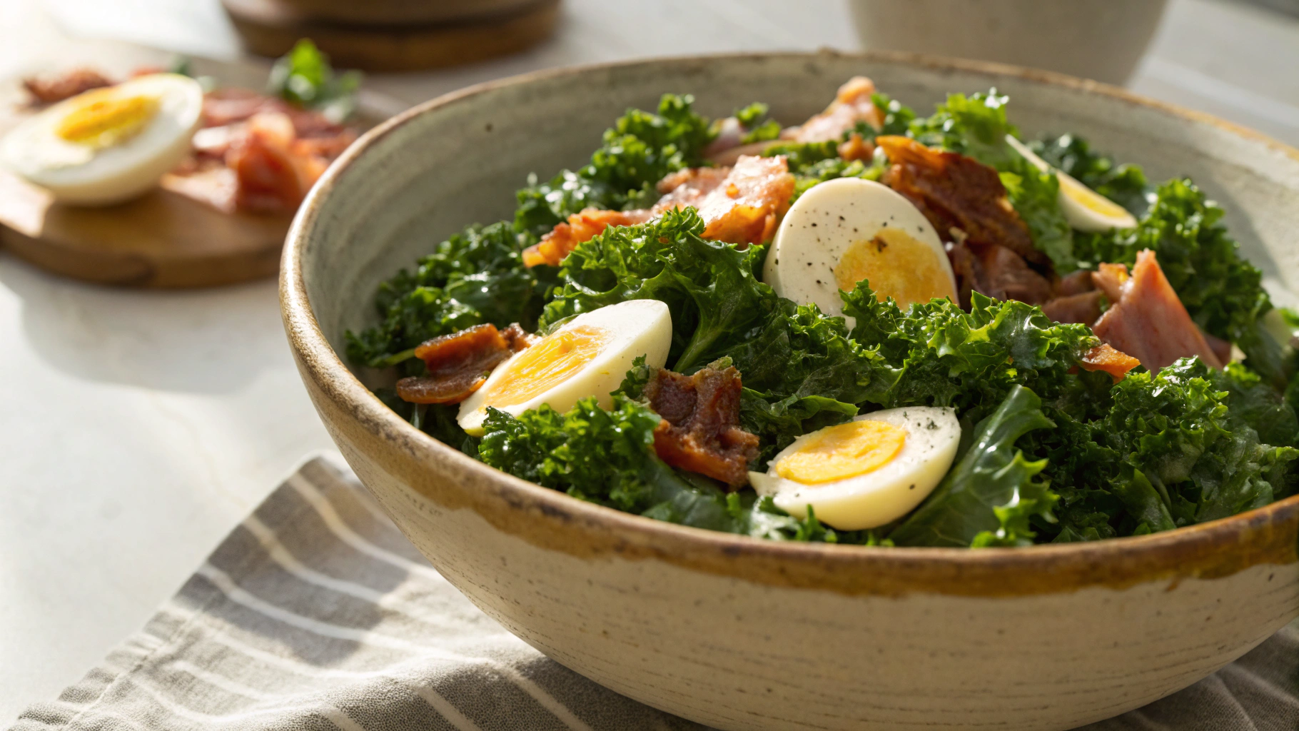 Keto Tuna, Kale and Pancetta Salad