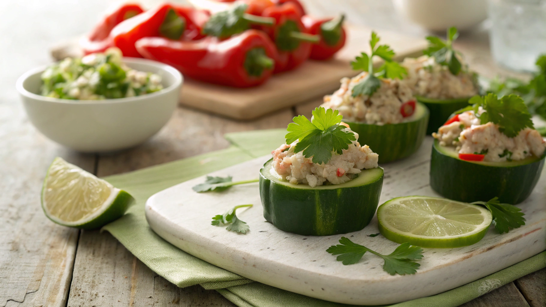 Keto Tuna Mayo Stuffed Cucumber