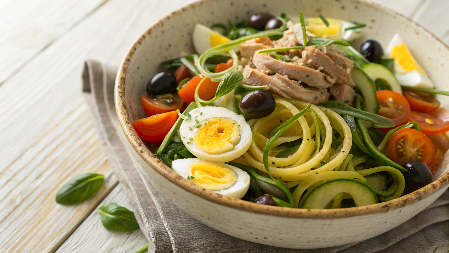 Keto Tuna Niçoise Pasta Salad
