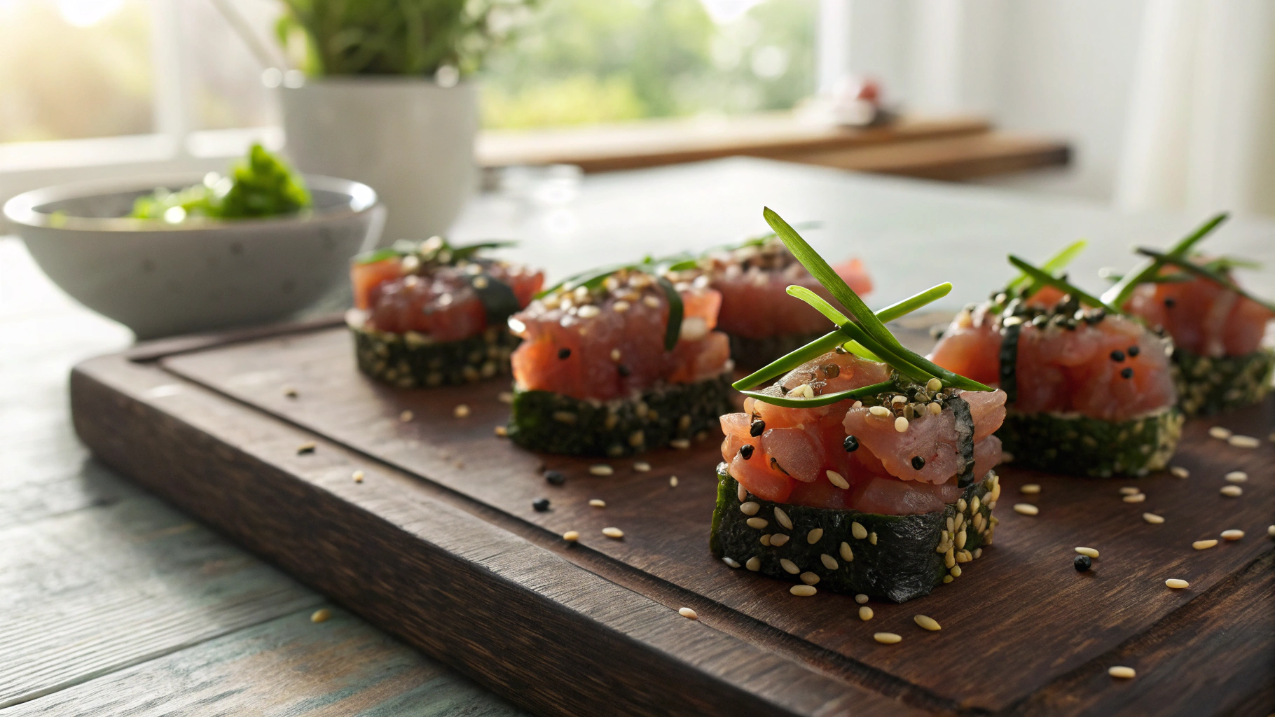 Keto Tuna Poke Cucumber Bites