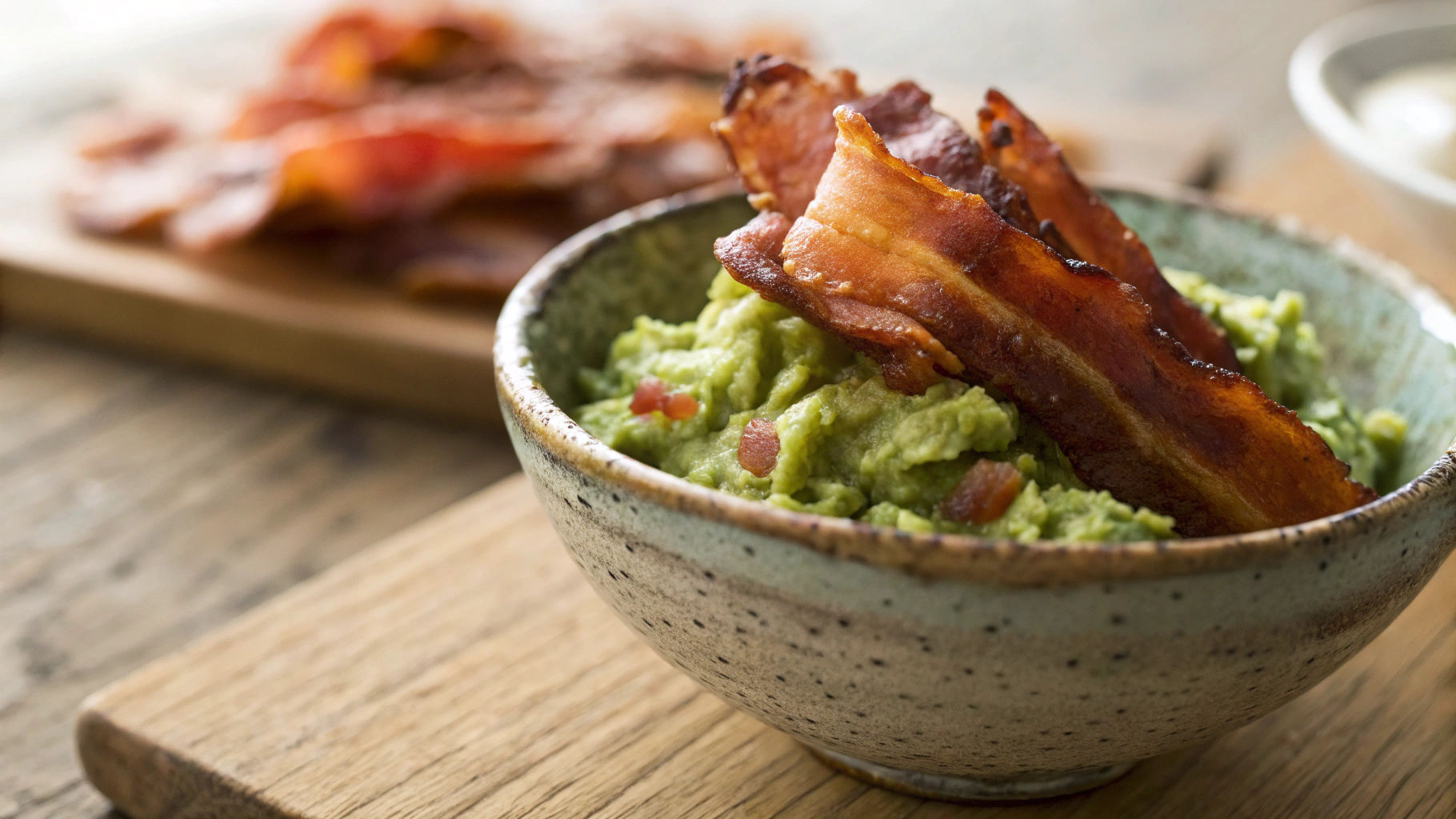 Keto Turkey Bacon Chips w Guacamole