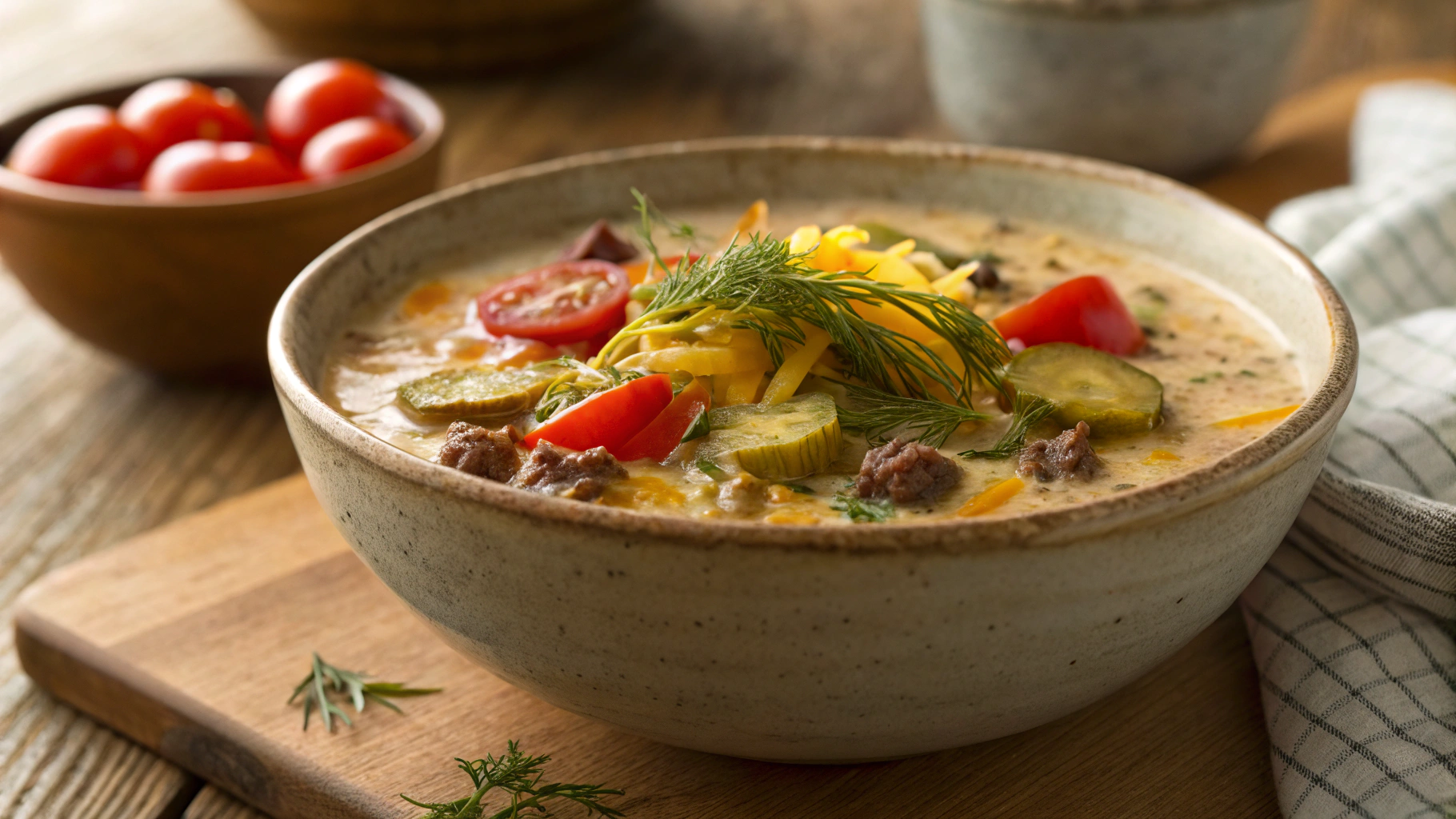 Low Carb Turkey Cheeseburger Soup
