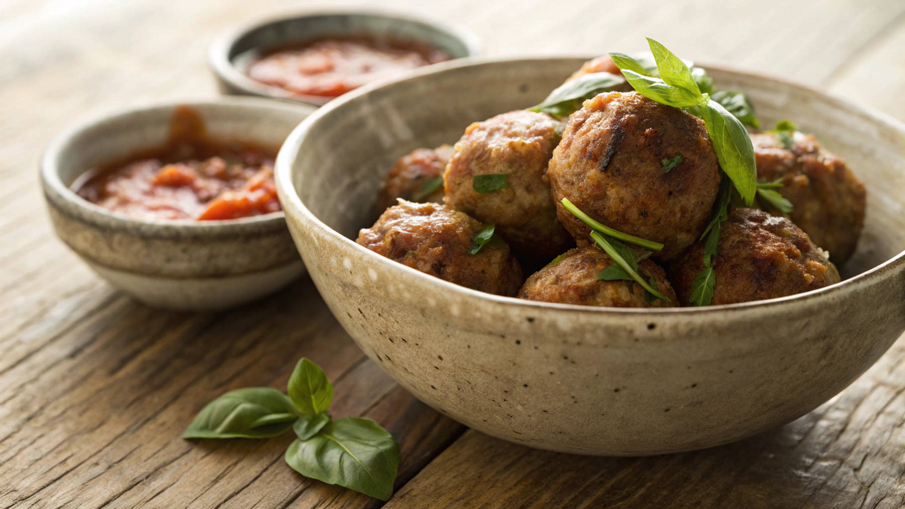 Keto Turkey Meatballs With Tomato Dipping Sauce