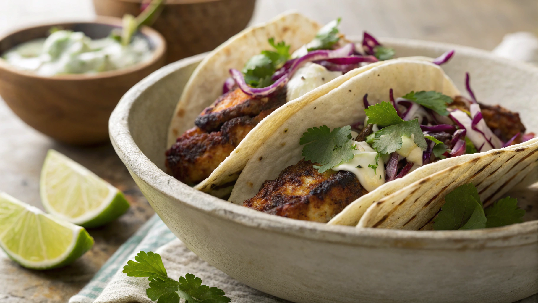 Keto Ultimate Fish Tacos With Lime Crema
