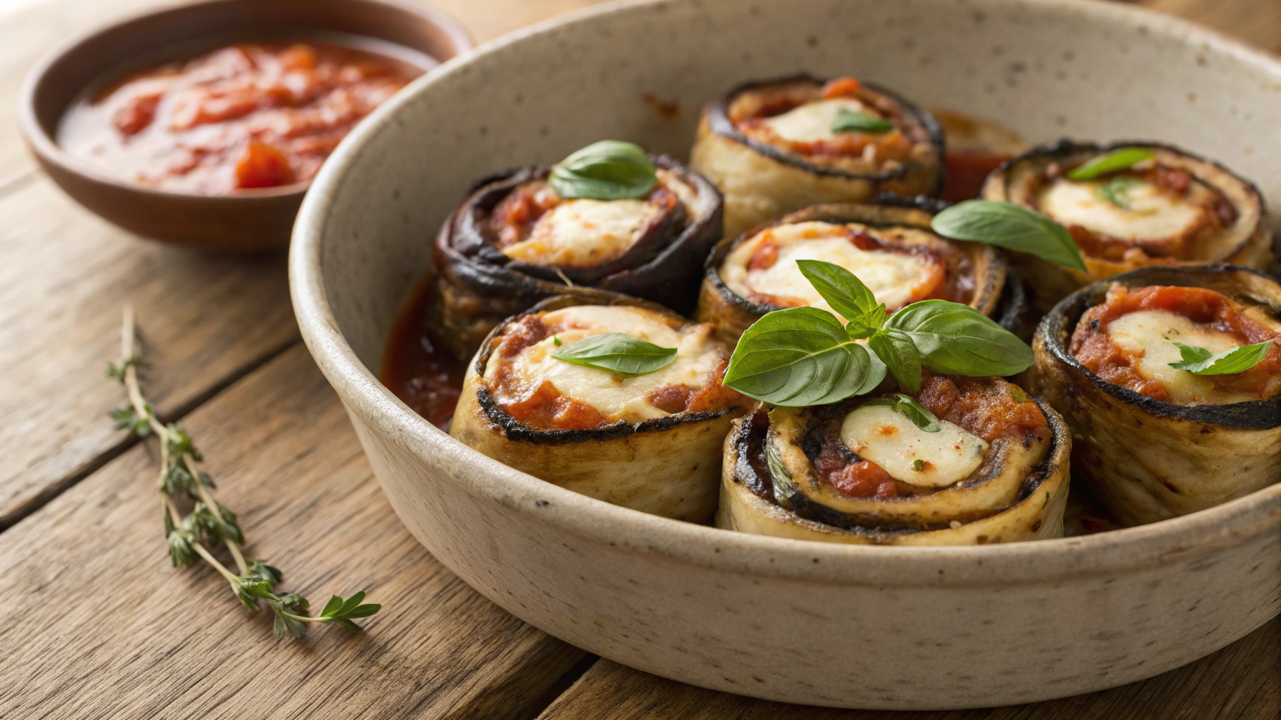 Keto Vegan Eggplant Pizza Rolls