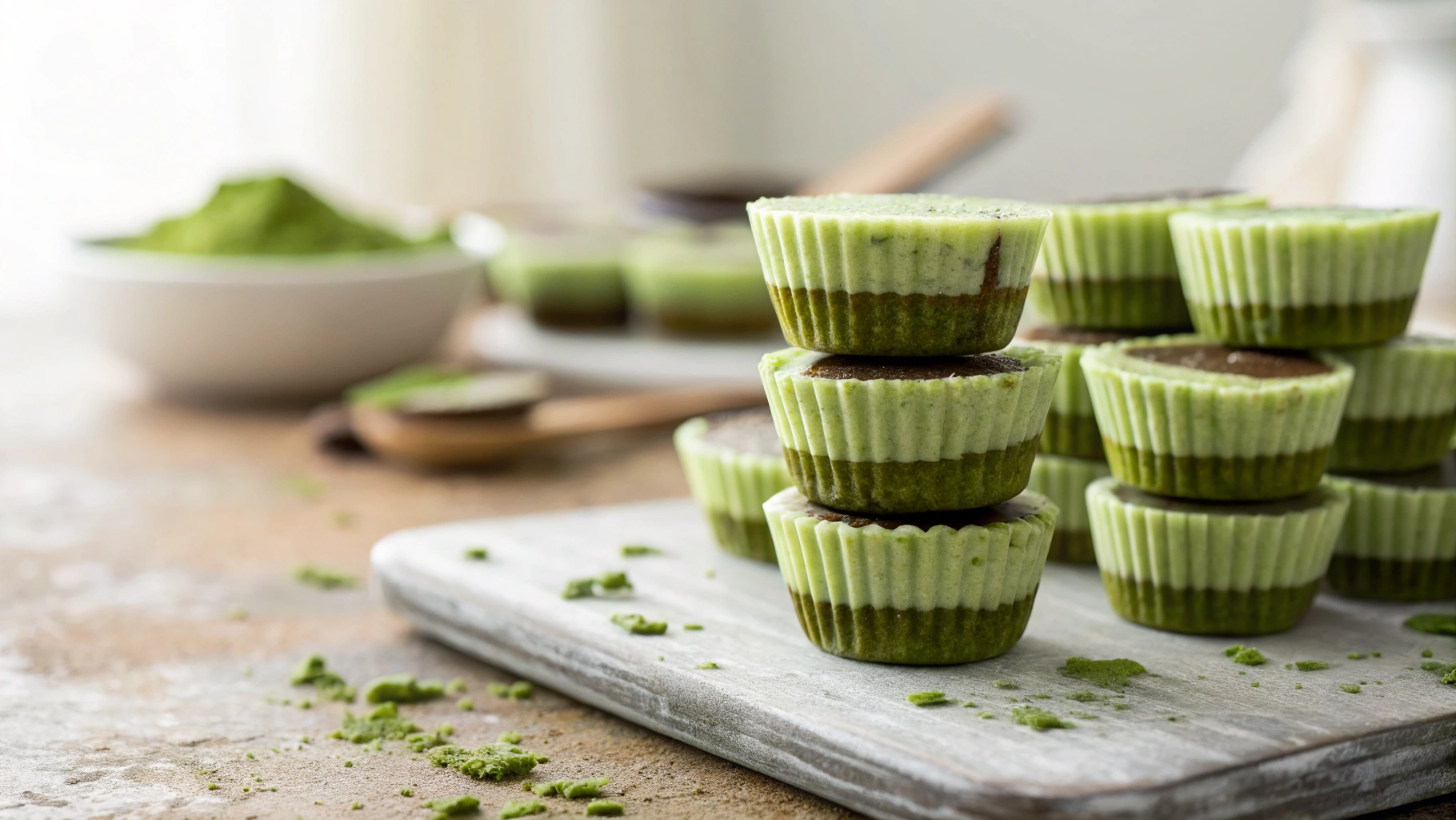 Keto Vegan Matcha Almond Butter Cups
