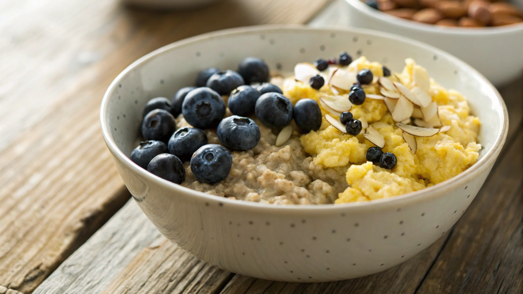 Keto Vegan Oatmeal and Eggs Meal