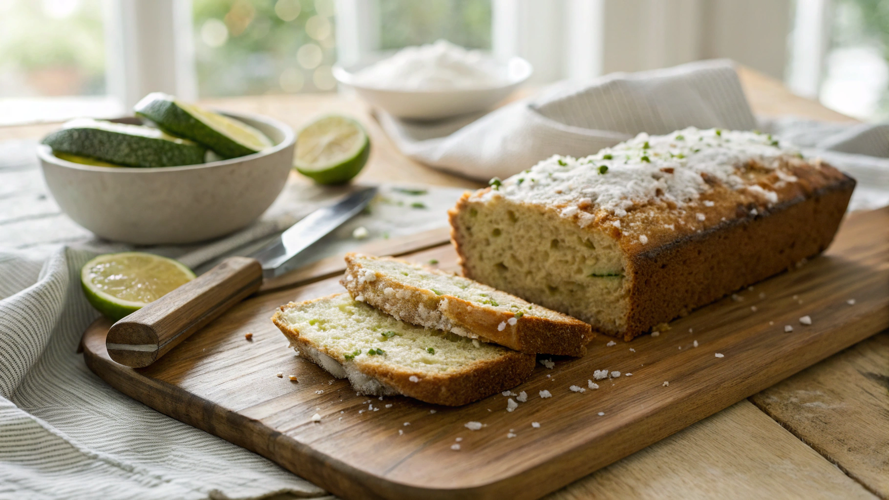 Keto Vegan Zucchini Bread With Coconut and Lime
