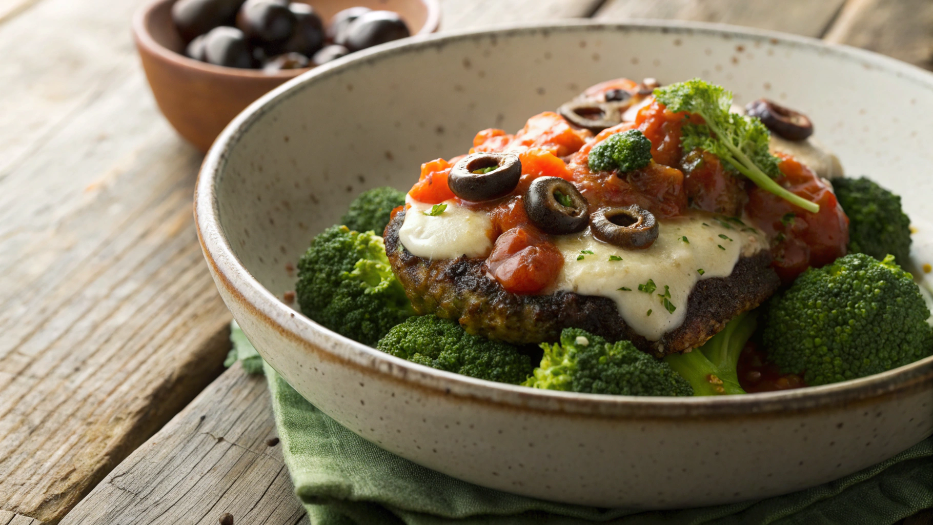 Keto Vegetarian Broccoli Steak Pizza