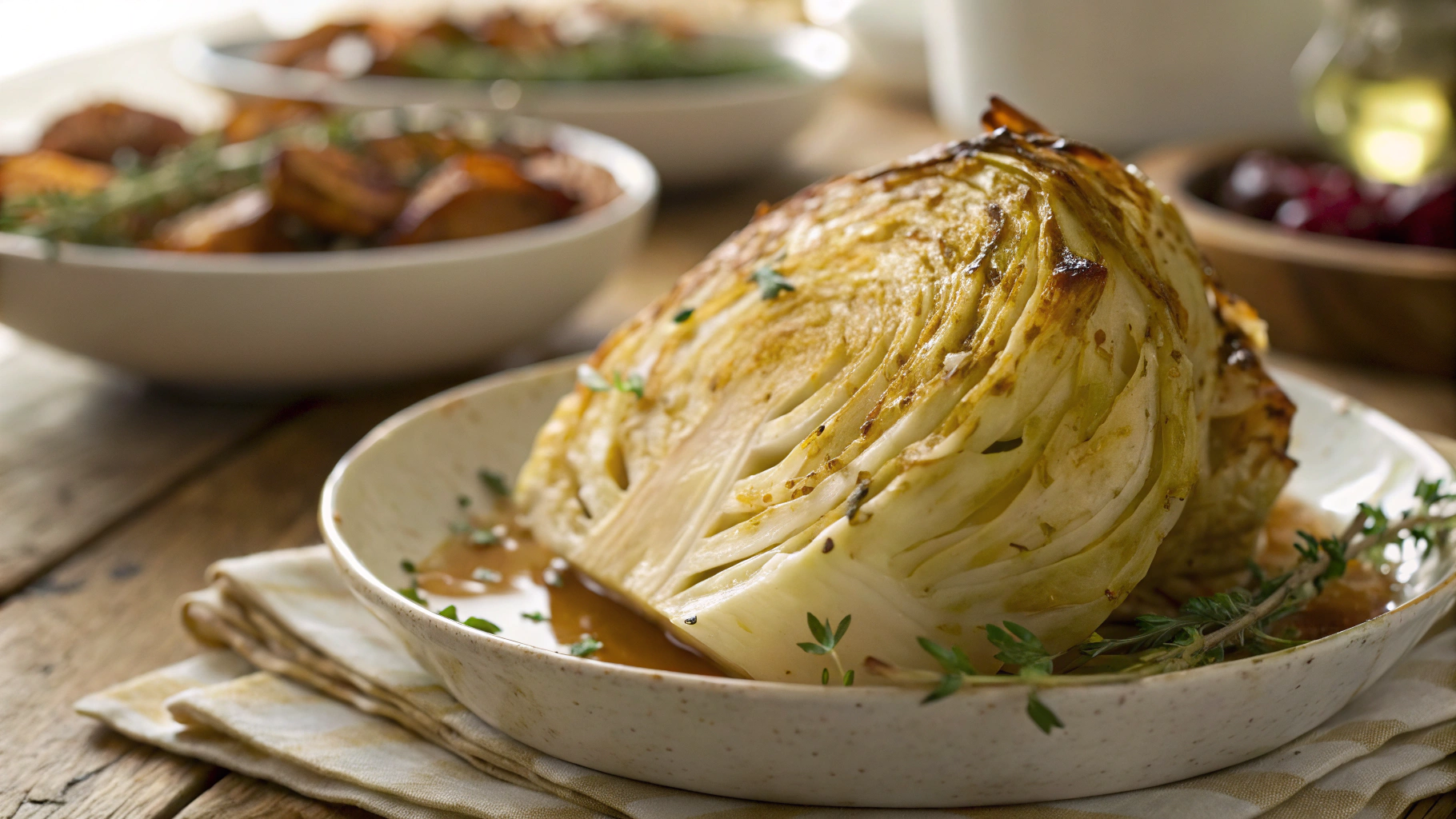 Low Carb Vegetarian Roasted Thanksgiving Cabbage