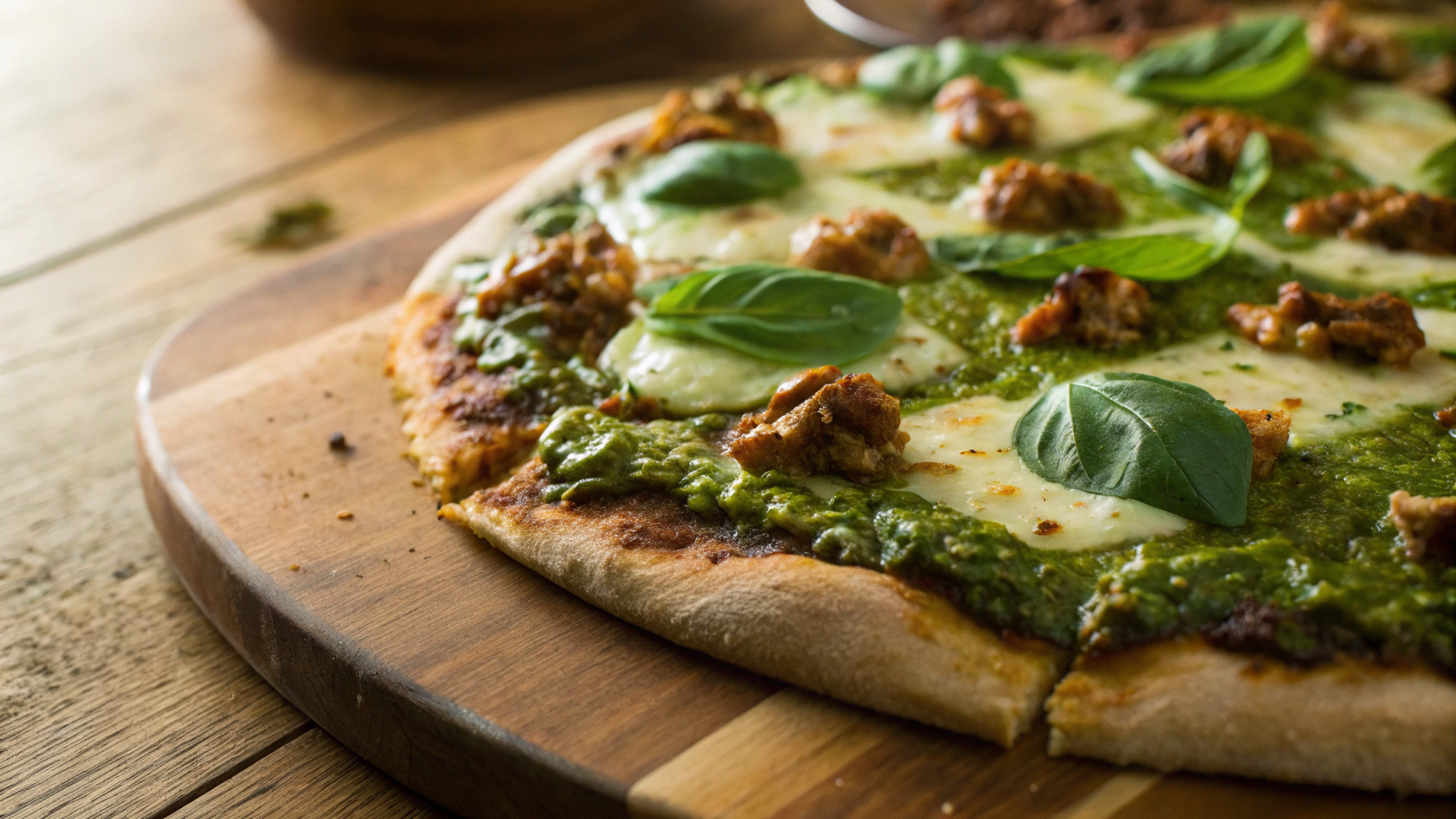 Keto Walnut and Basil Pesto Pizza Sauce