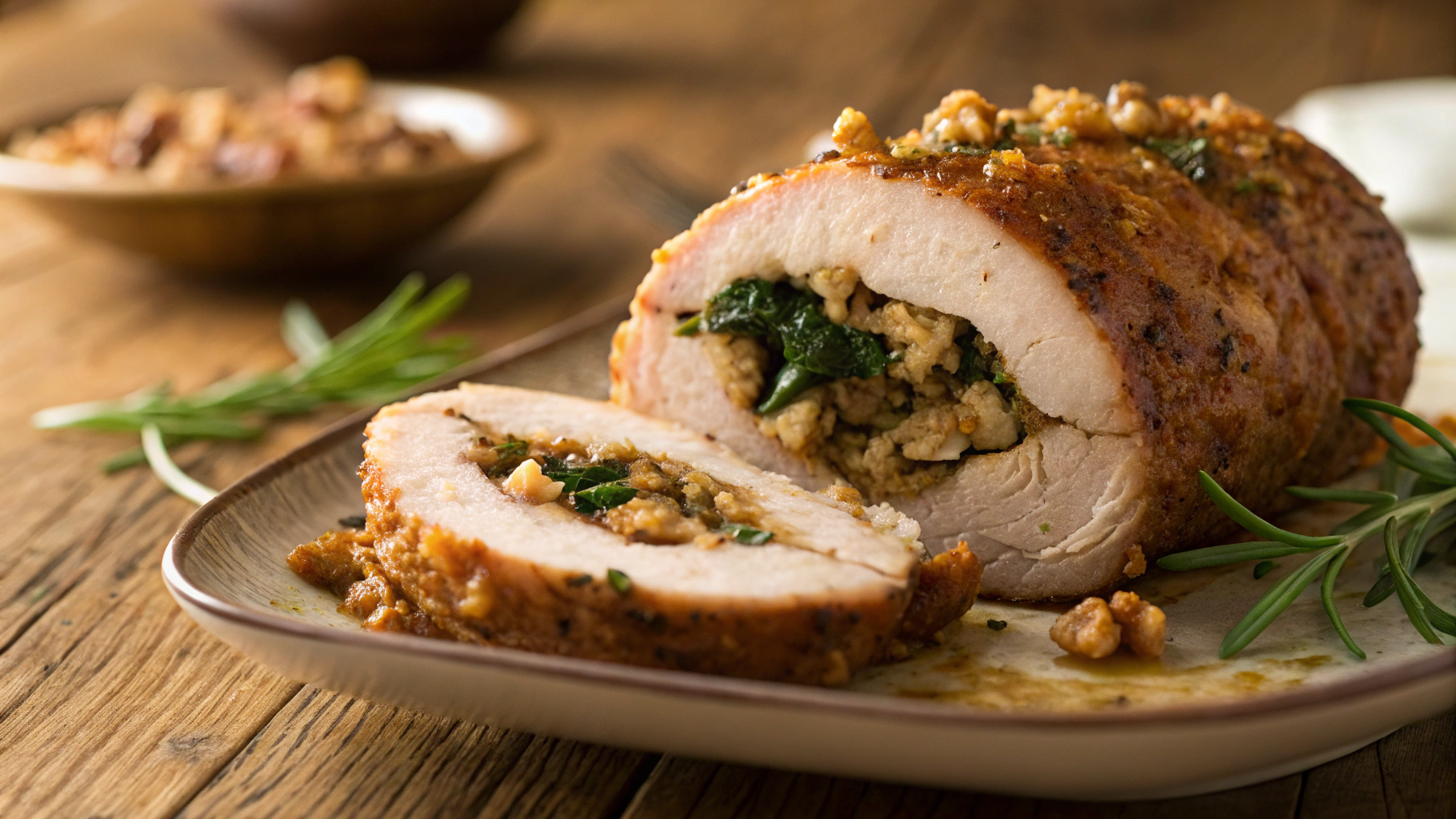 Keto Walnut And Veg Stuffed Pork Loins