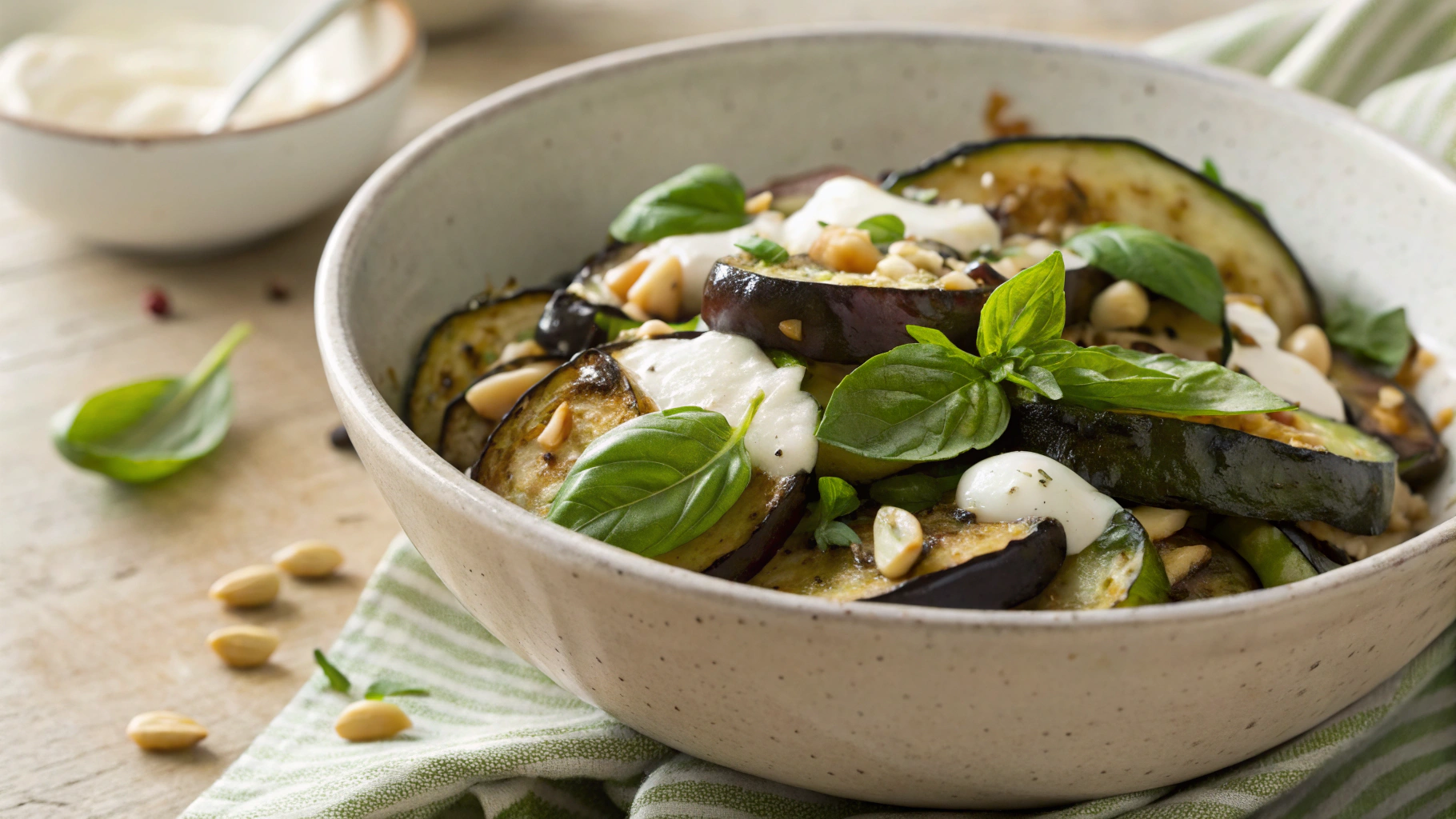 Keto Warm Eggplant and Zucchini Salad