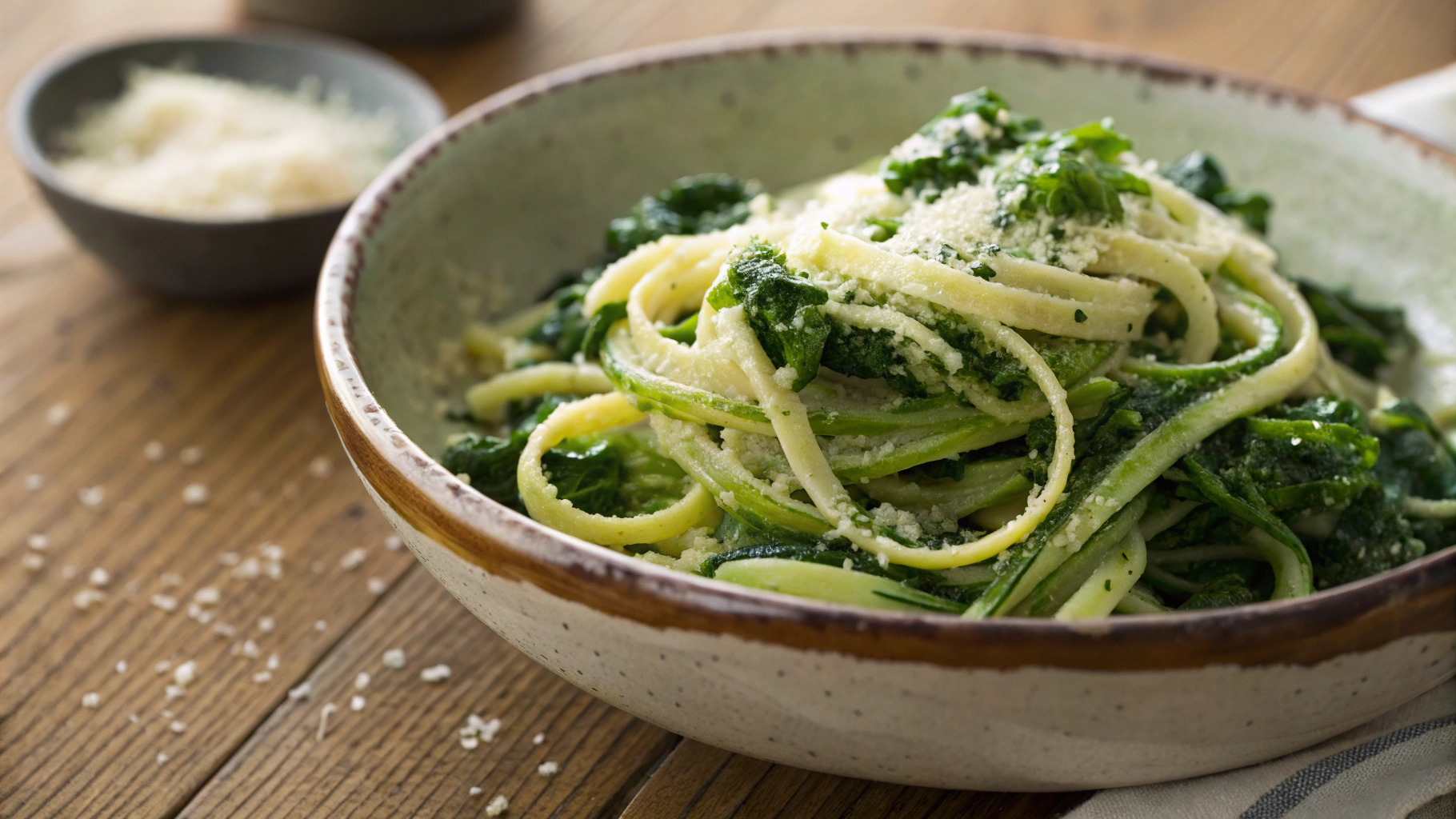 Keto Zucchini and Kale Alfredo