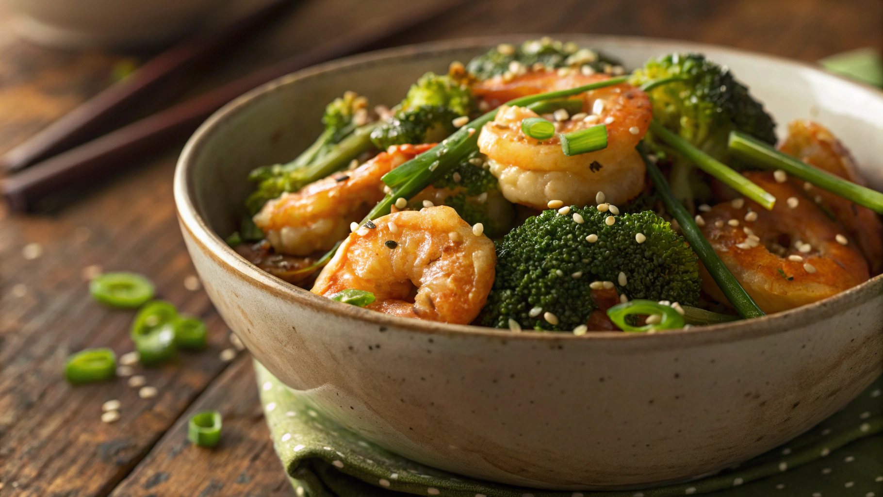 Low Carb Air Fryer Shrimp and Broccoli Stir Fry