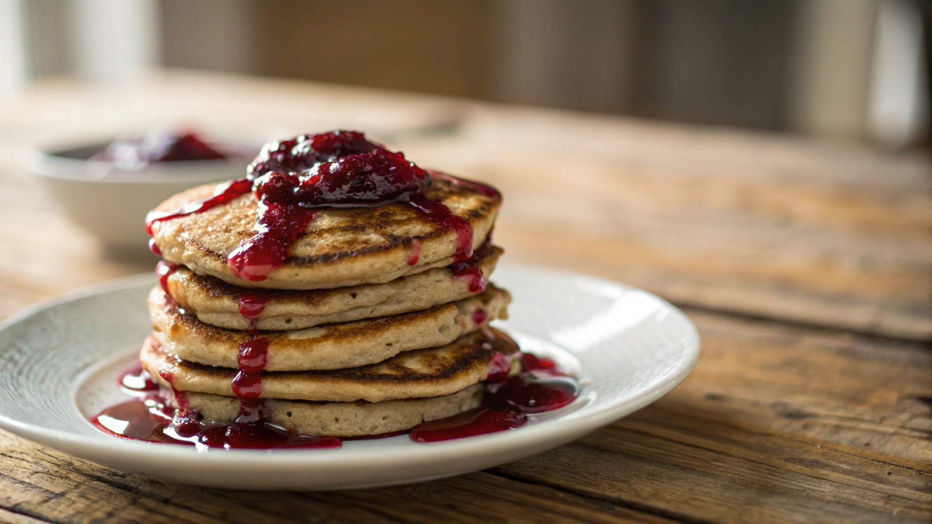 Low Carb Almond Butter And Jelly Pancakes