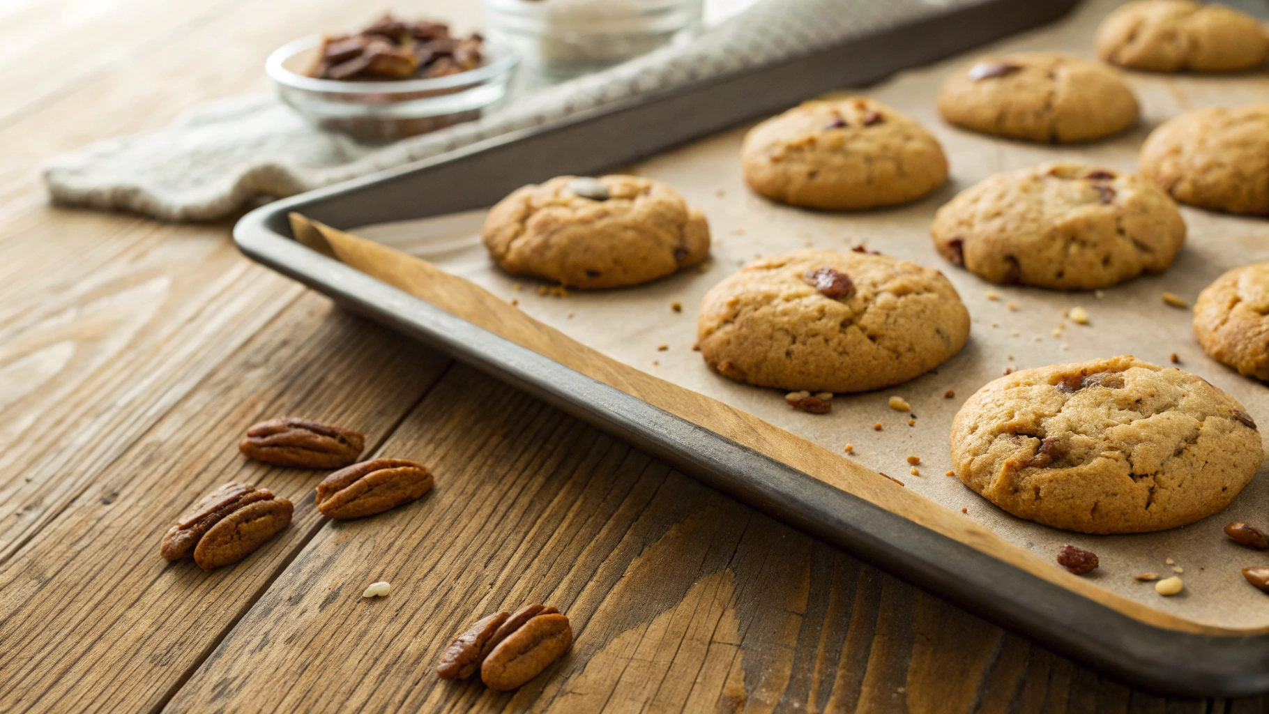 Low Carb Almond Butter Pecan Cookies