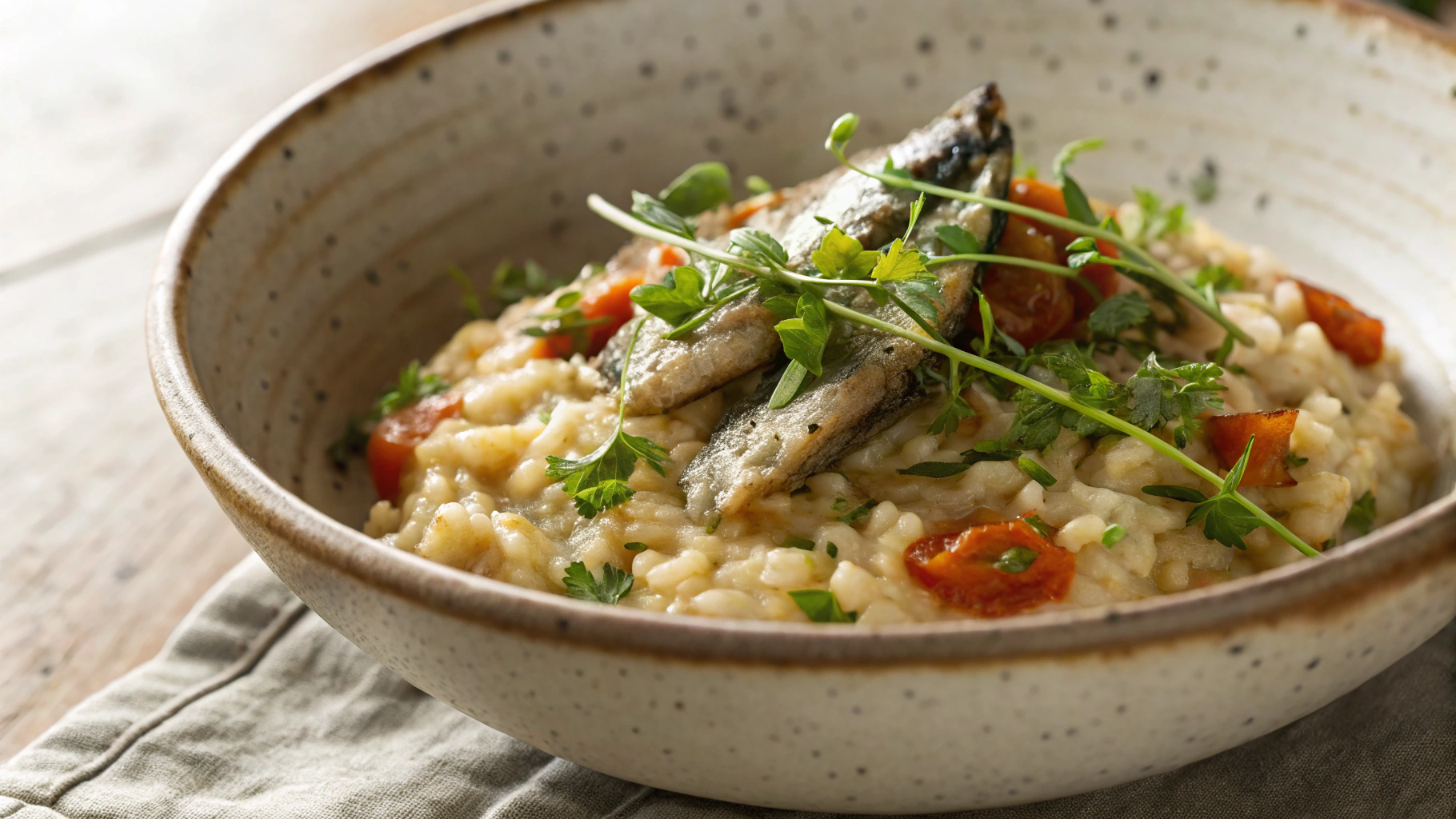 Low Carb Anchovy Risotto