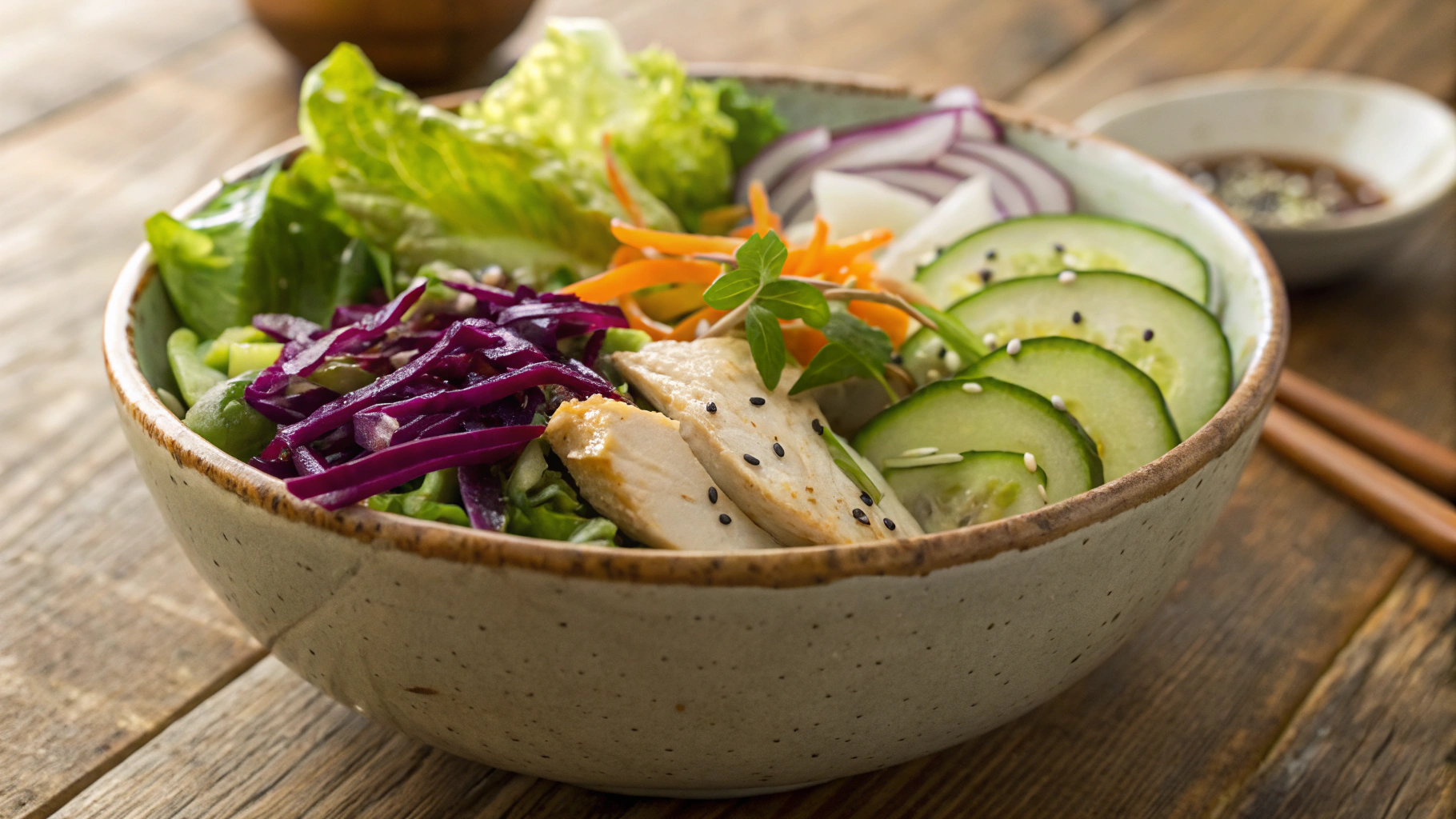 Keto Asian Salad with Sesame Dressing