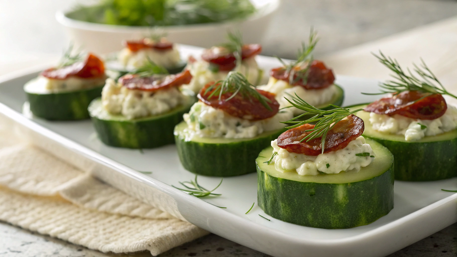 Low Carb Avocado Cucumber Bites