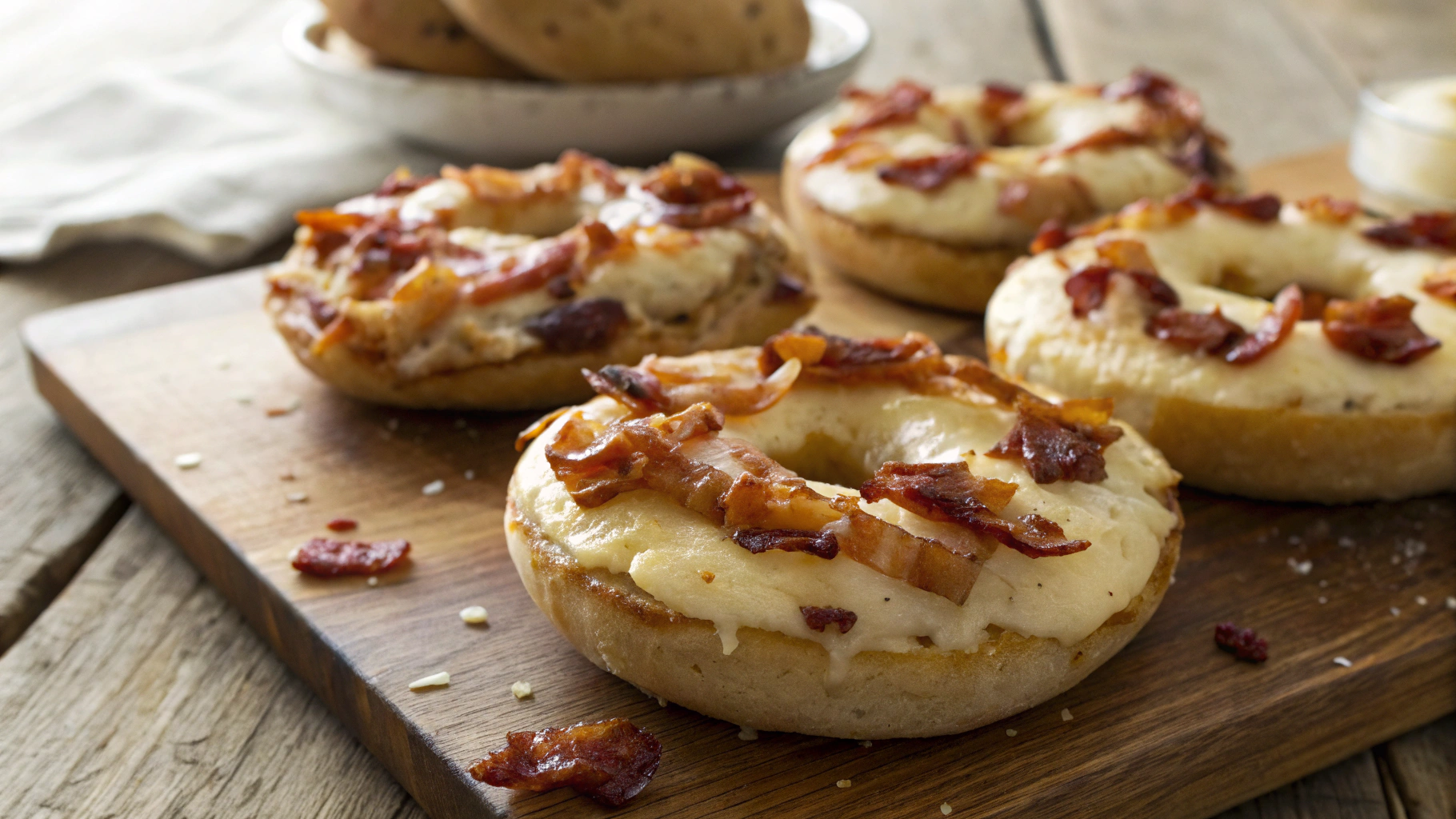Low Carb Bacon And Onion Bagel