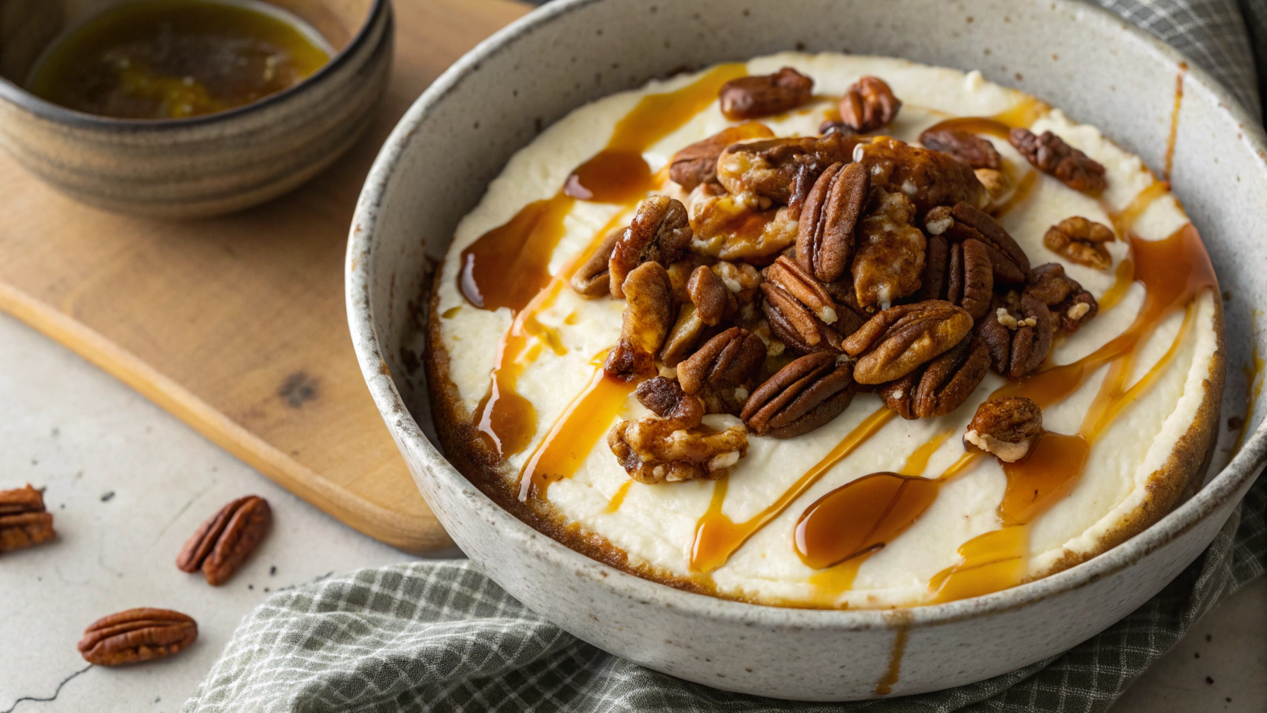 Low Carb Baked Ricotta And Candied Pecans