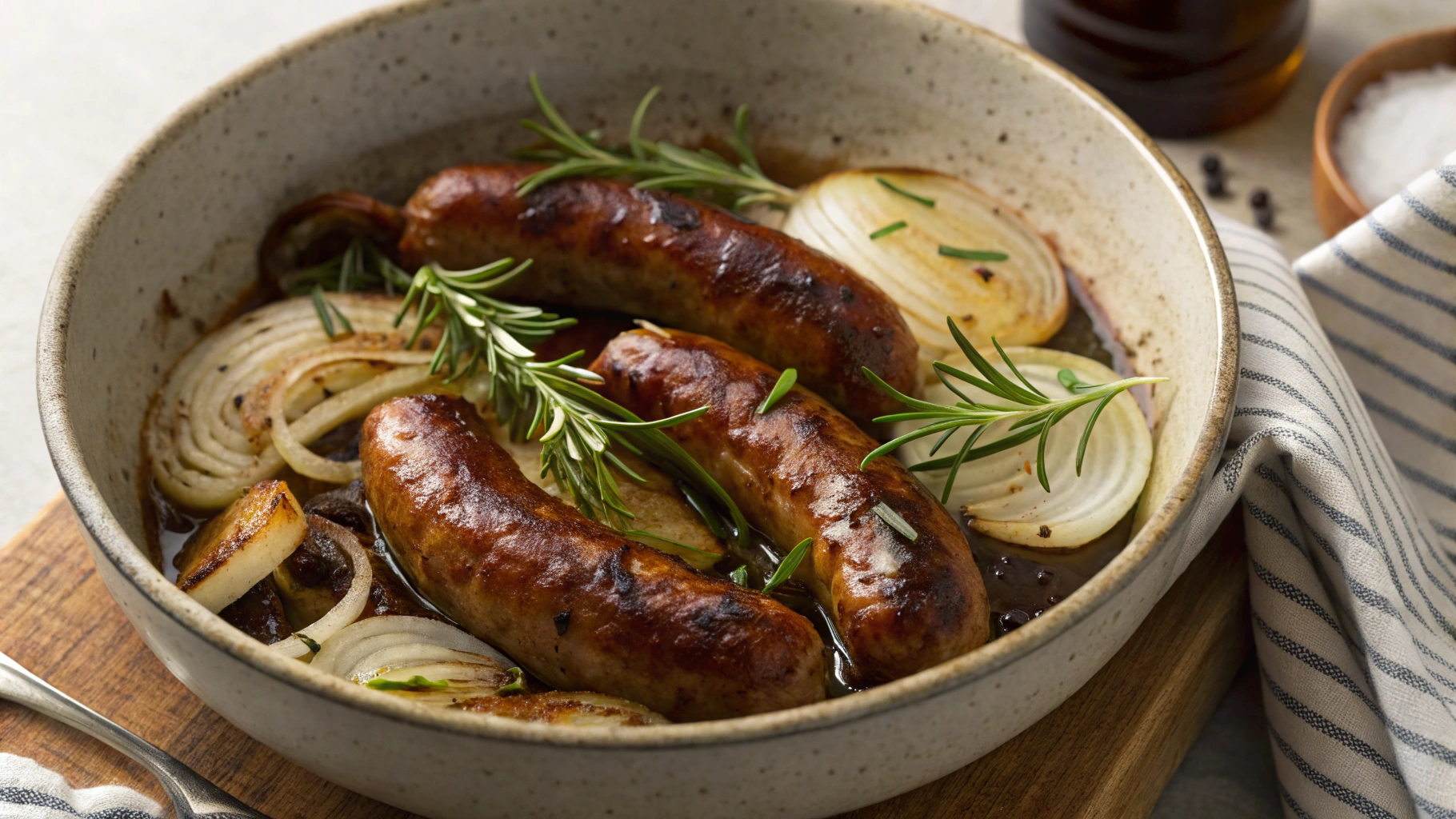 Low Carb Balsamic Glazed Sausages With Fennel
