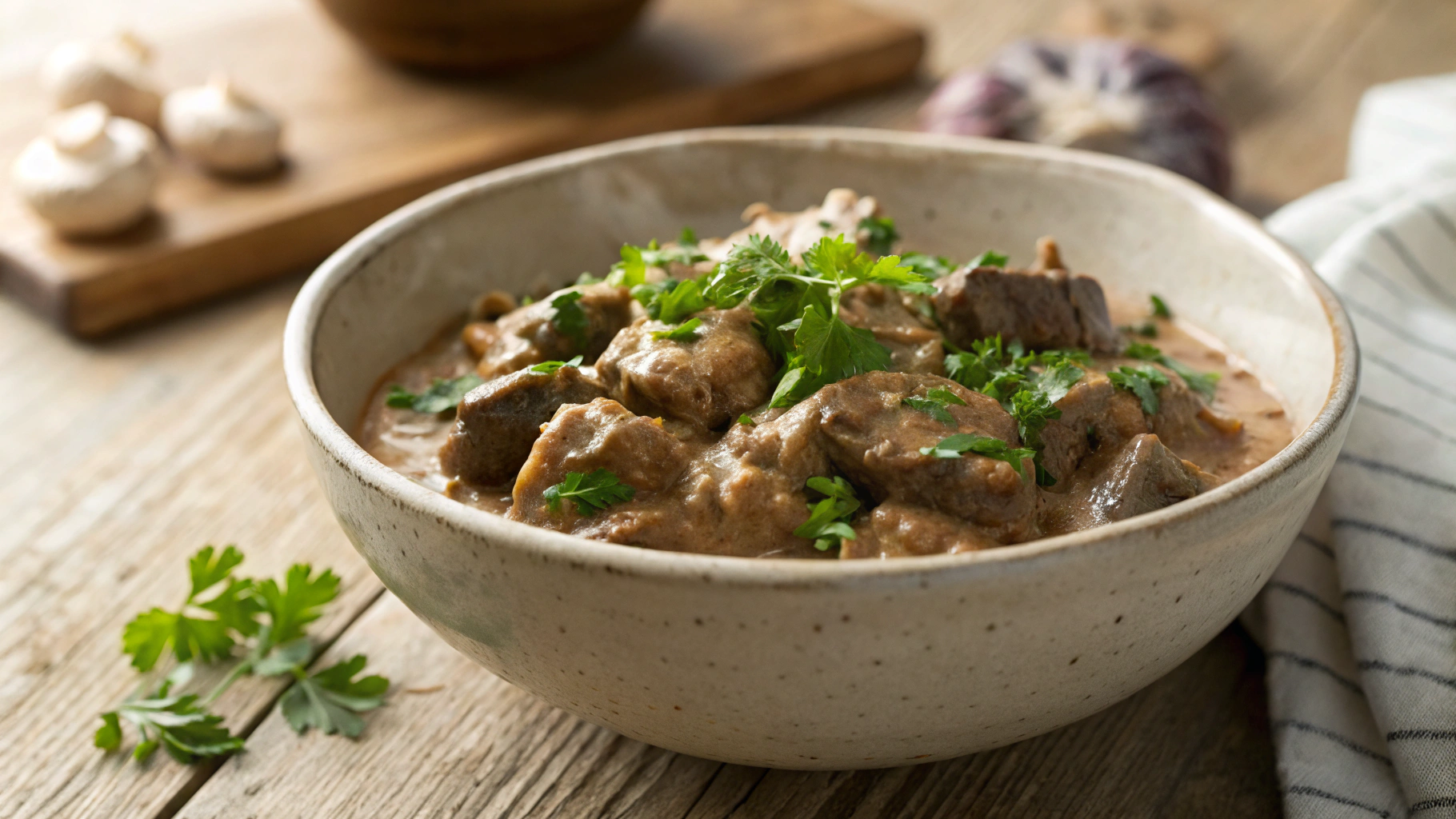 Keto Beef Stroganoff Bowl