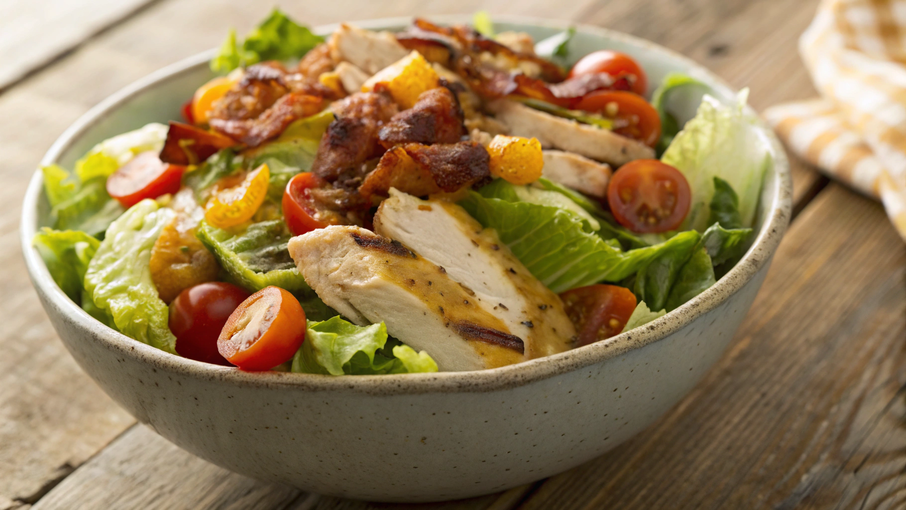 Low Carb BLT Chicken Salad W Honey Mustard Dressing