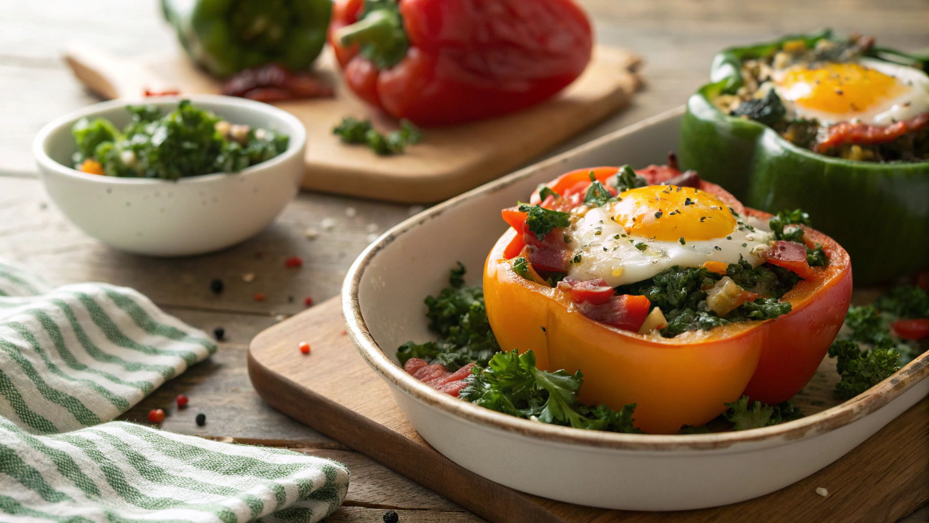 Keto Breakfast Stuffed Bell Peppers