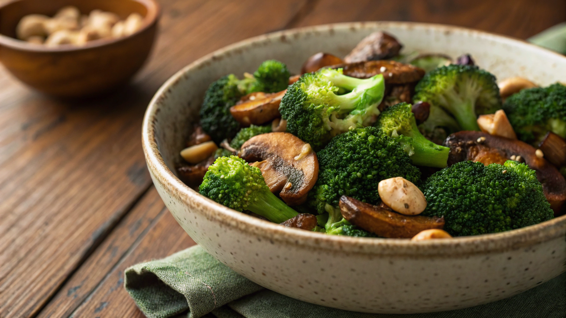 Low Carb Broccoli And Shitake Side With Cashews