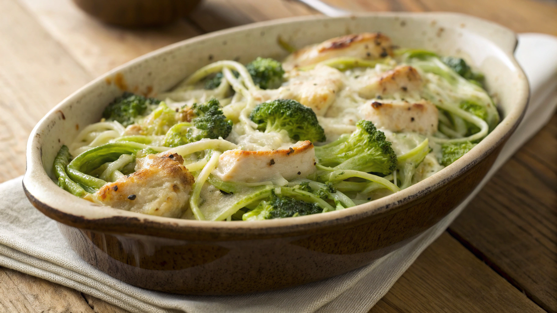 Low Carb Broccoli Chicken Alfredo Casserole