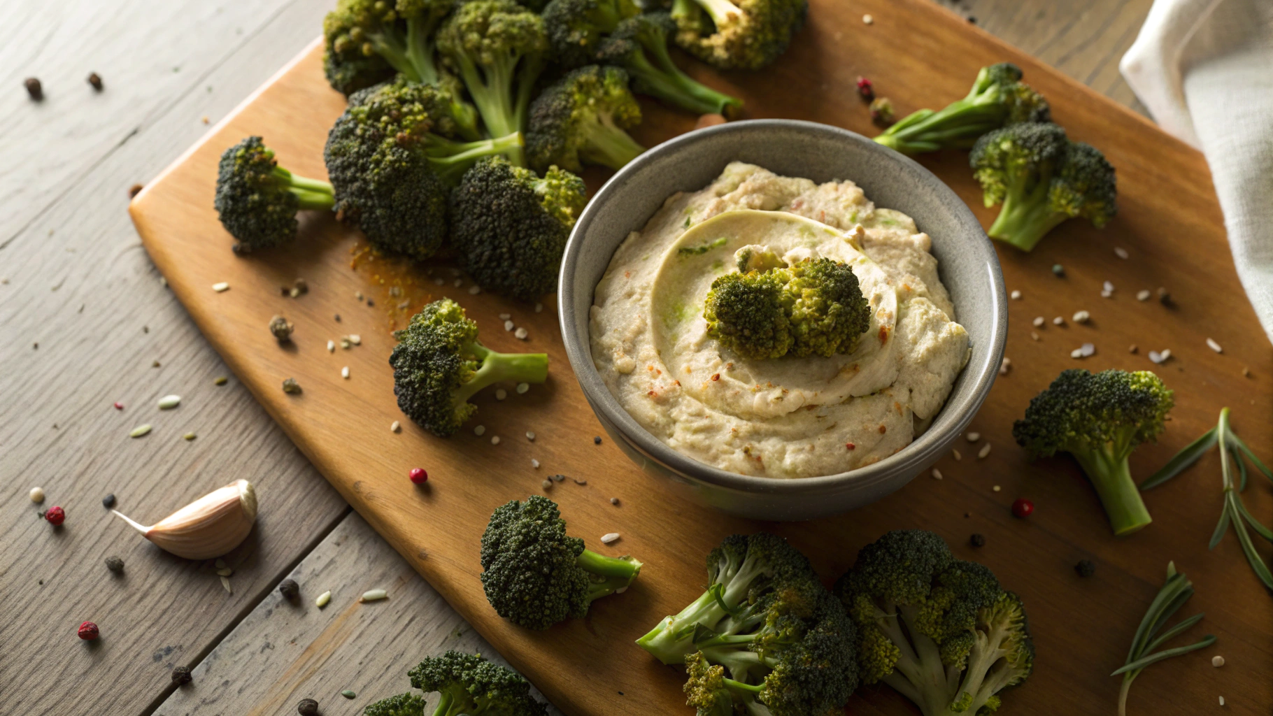 Low Carb Broccoli with Vegan Cheese Dip