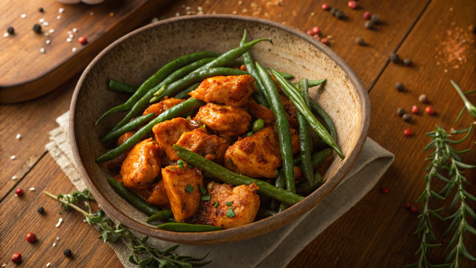 Keto Buffalo Chicken and Green Beans