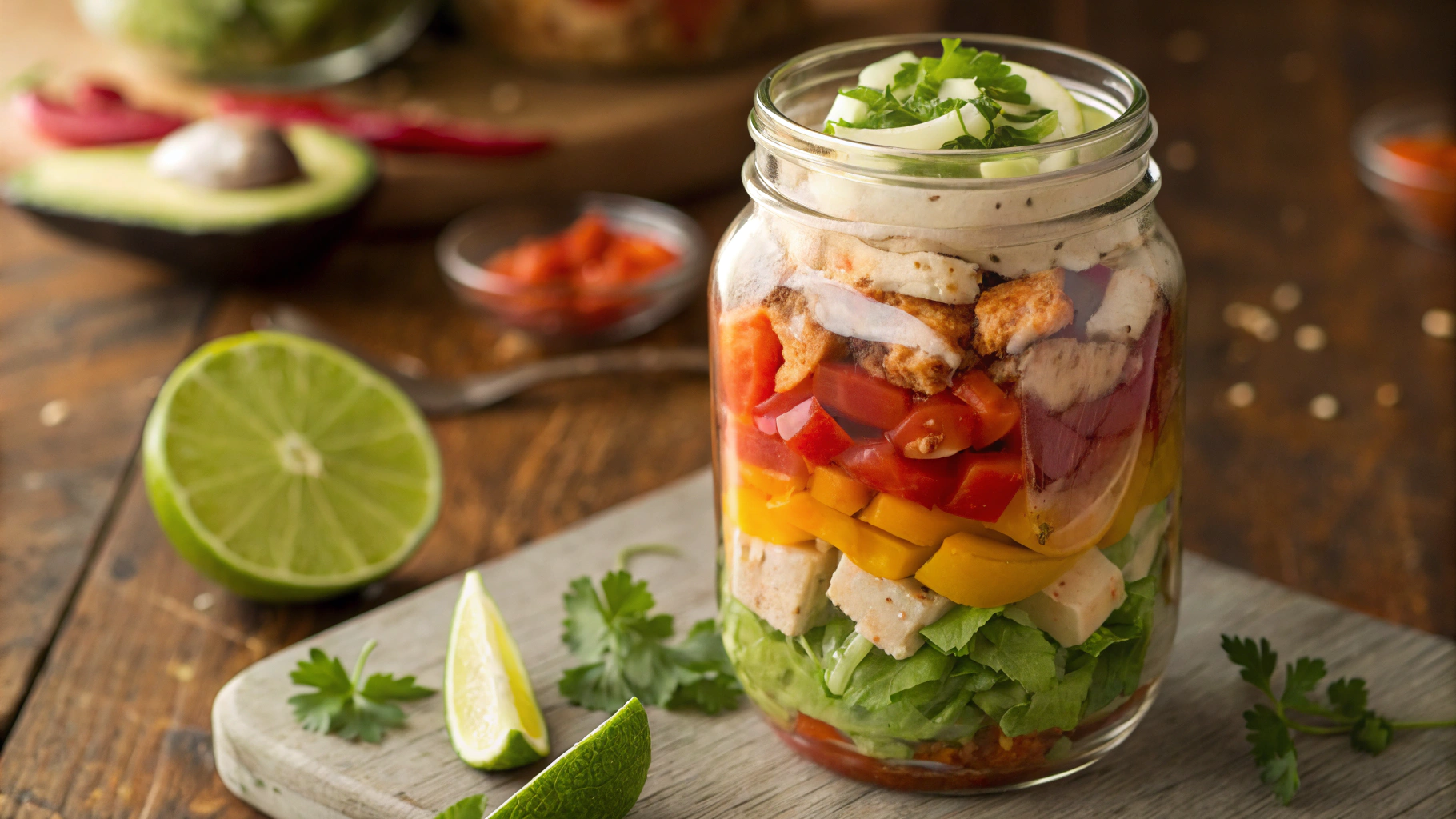 Low Carb Burrito Mason Jar Salad