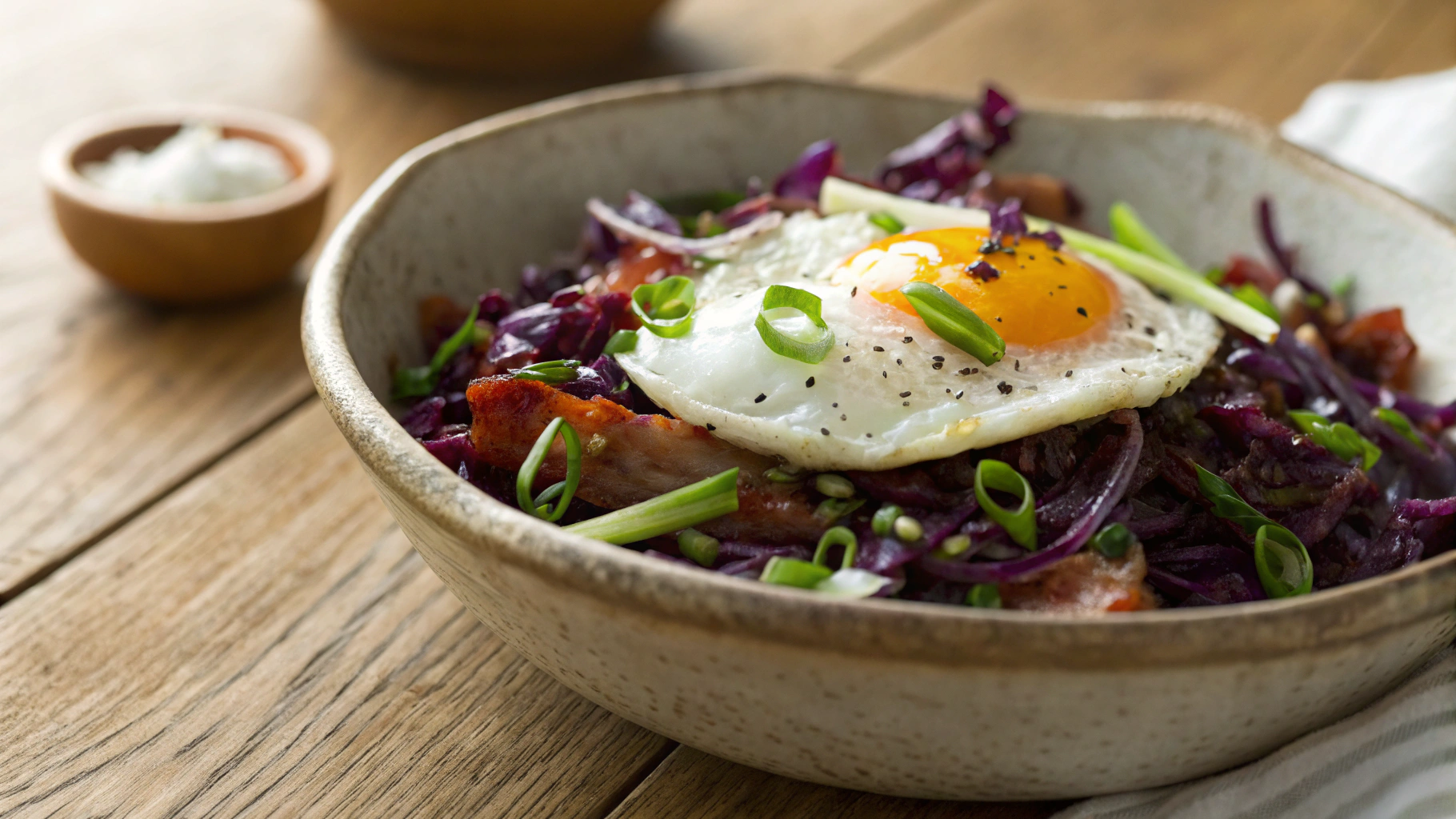 Low Carb Cabbage, Leek and Bacon Hash