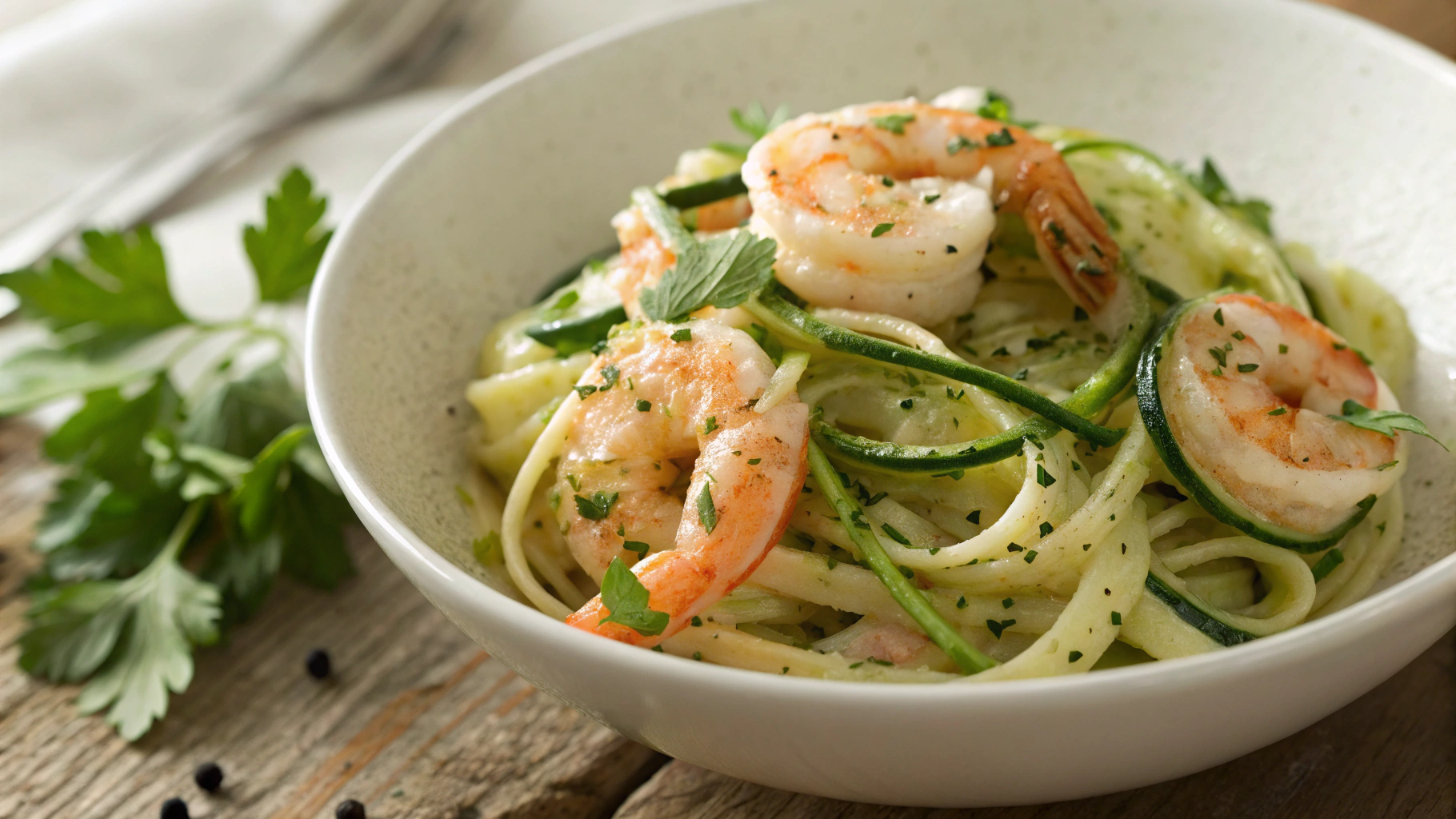 Low Carb Cajun Shrimp Alfredo Zoodles