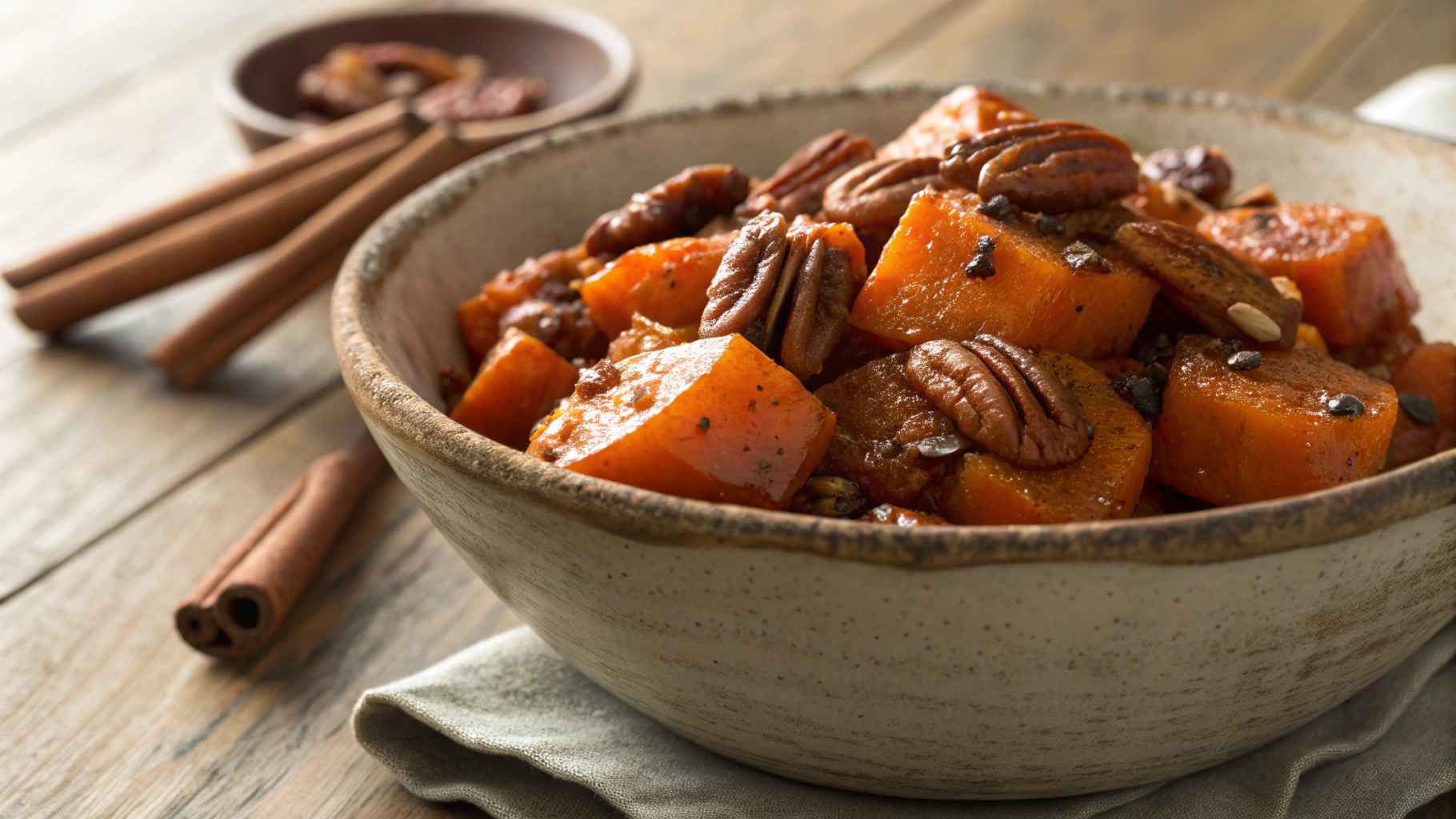 Low Carb Candied Sweet Potatoes with Pecans