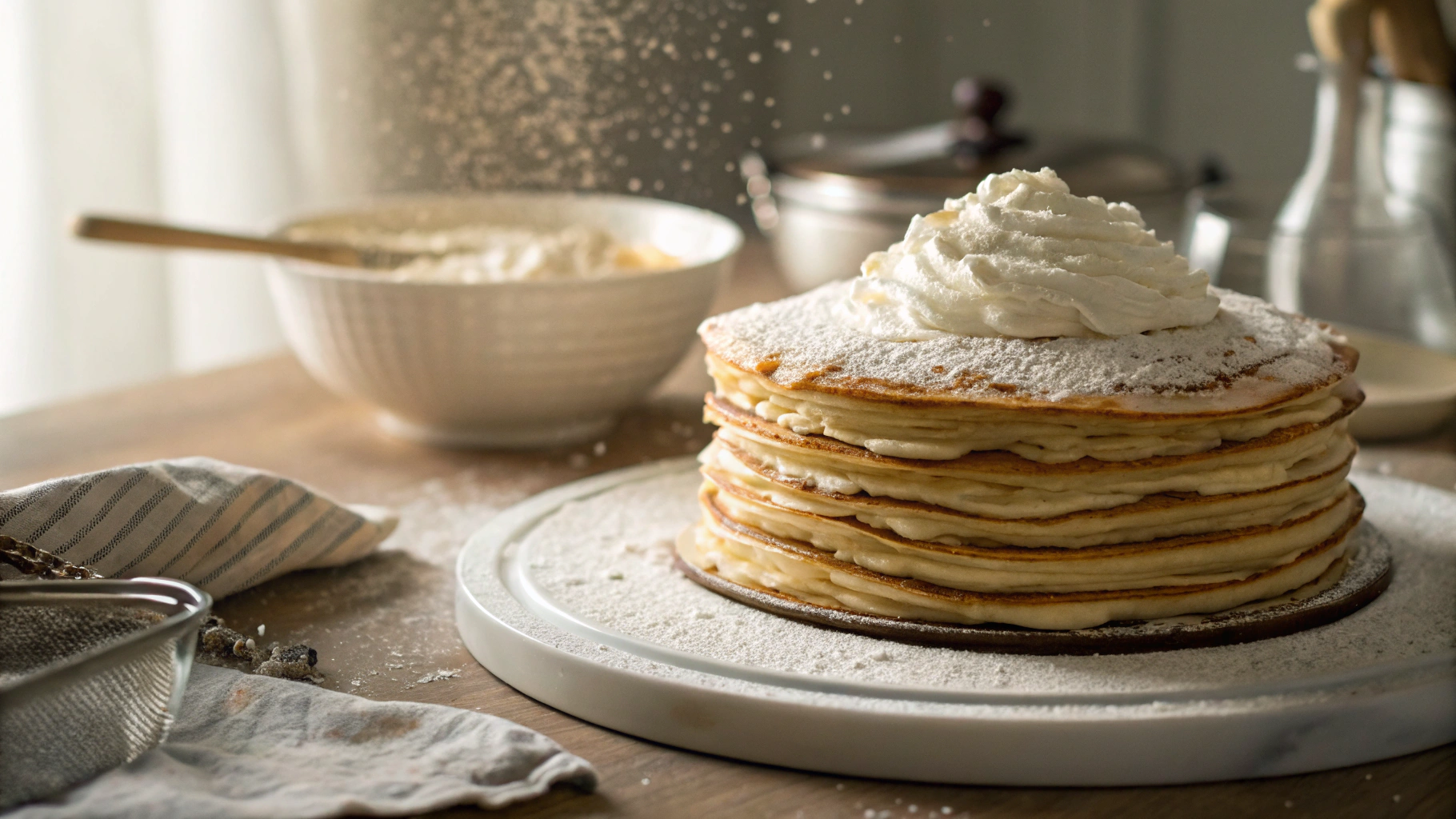 Keto Cardamom Vanilla Crepe Cake