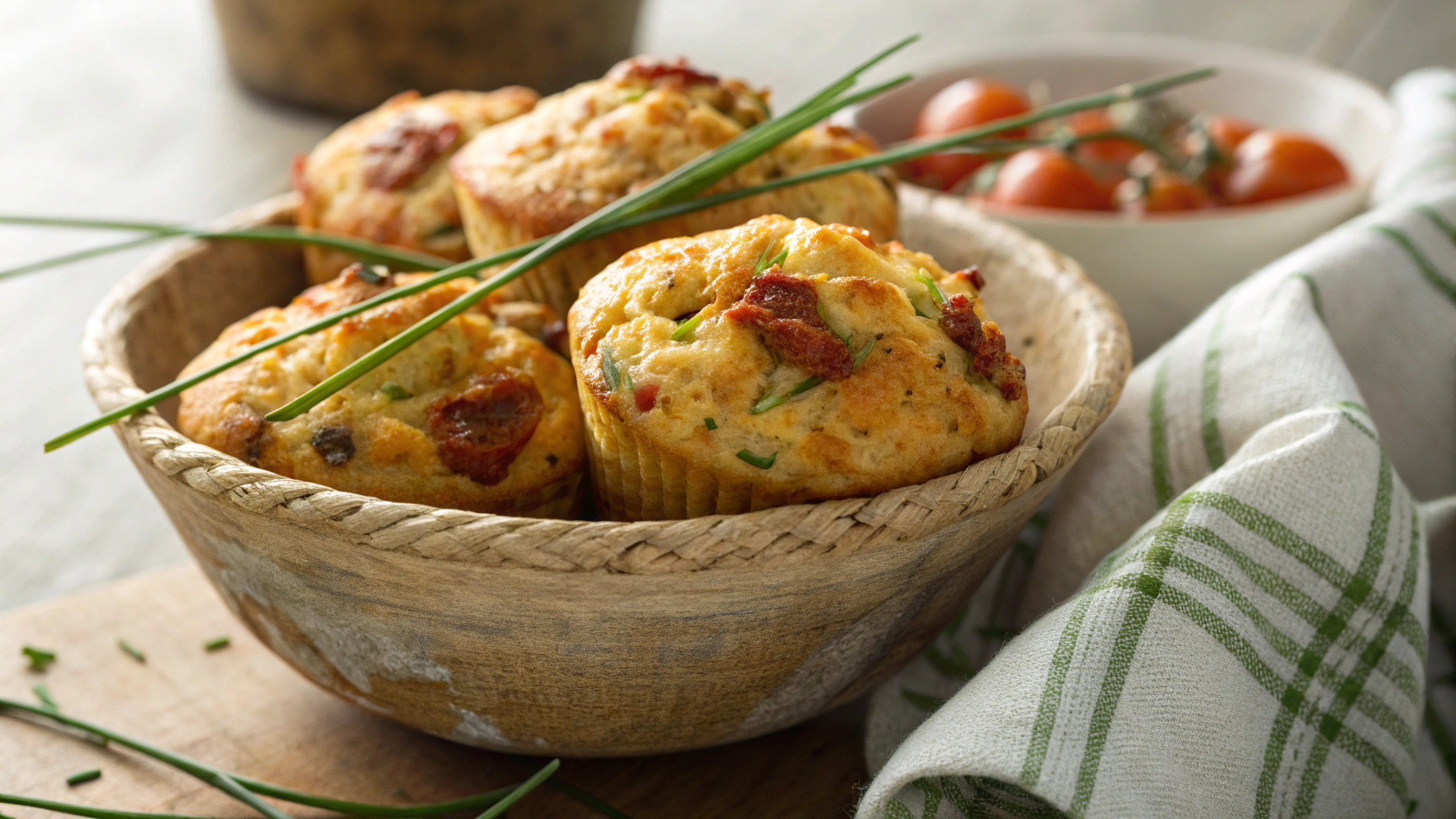Low Carb Cheese and Tomato Breakfast Muffins