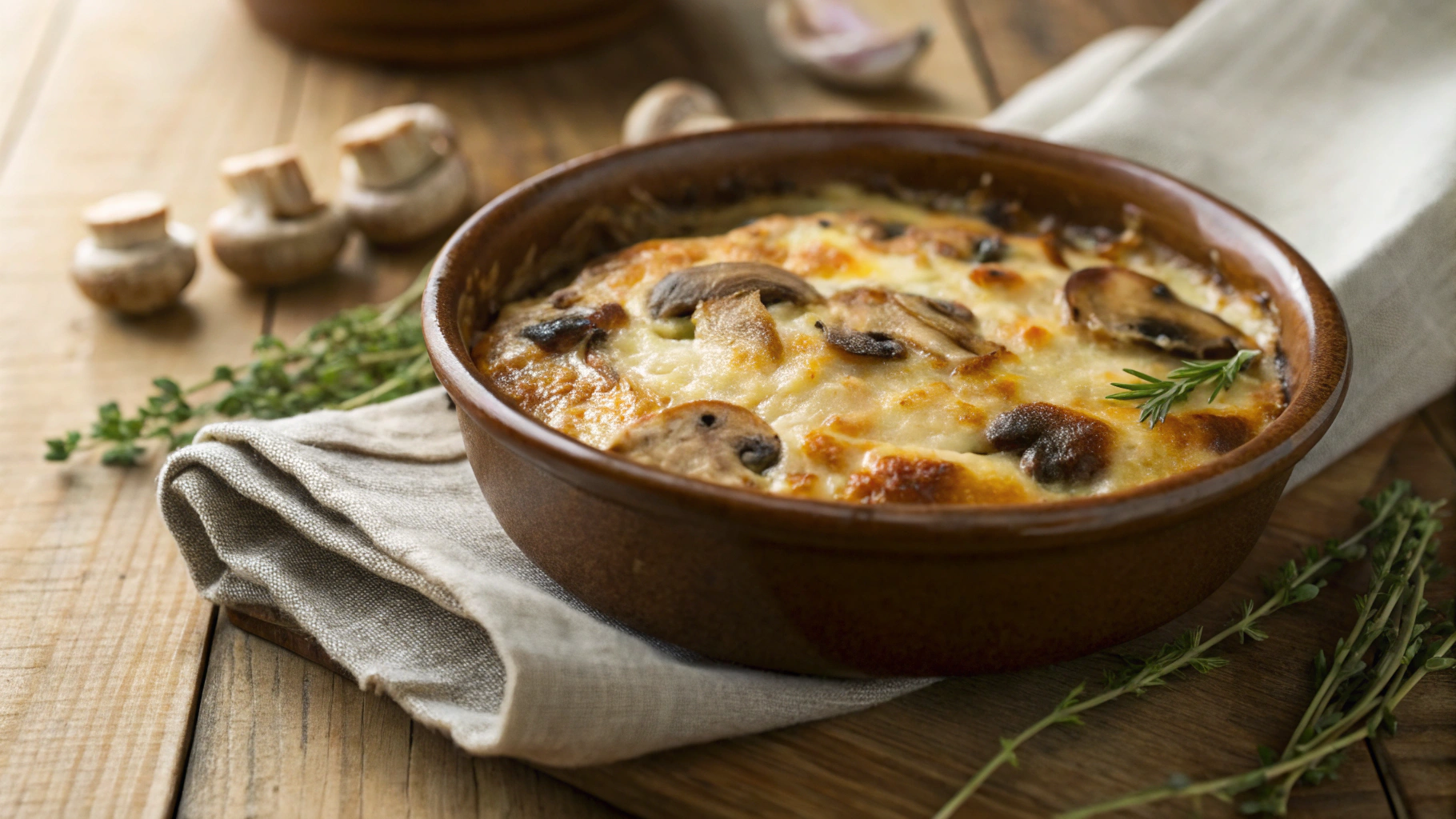 Low Carb Cheesy Mushroom Casserole