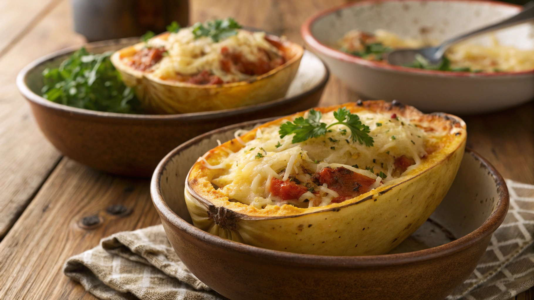 Low Carb Cheesy Spaghetti Squash