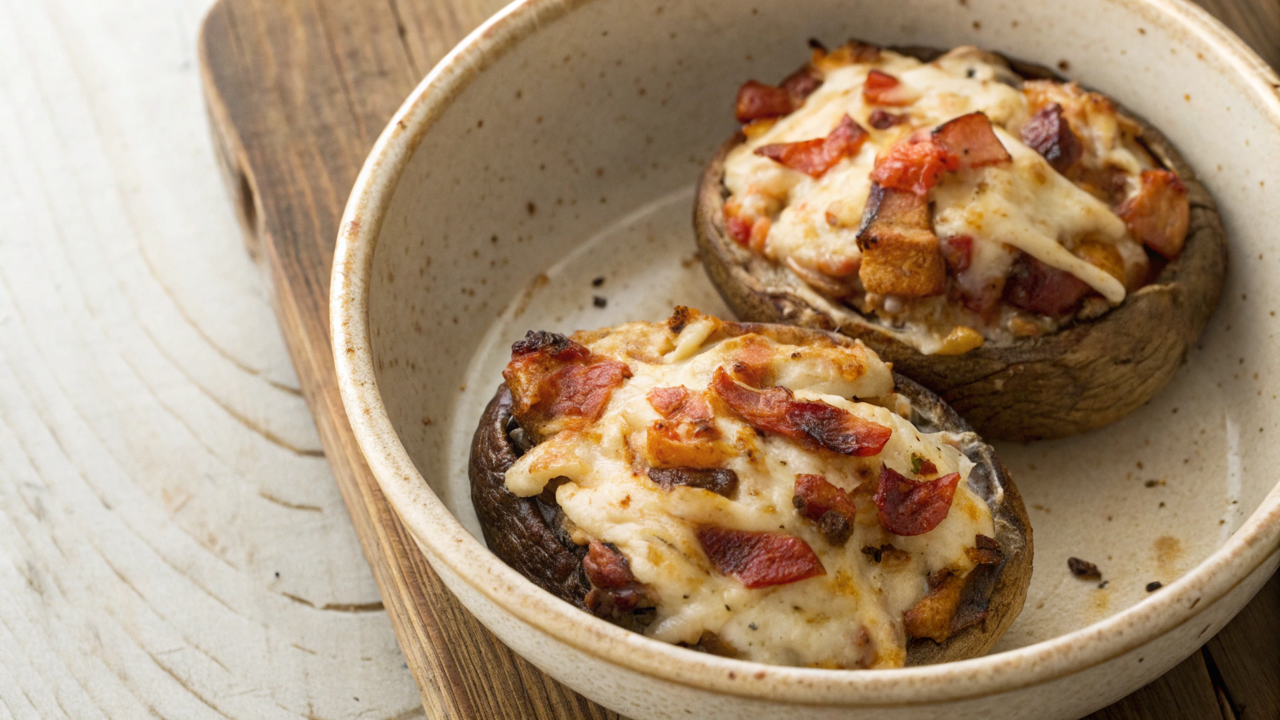 Low Carb Chicken And Bacon Pizza Portabellas